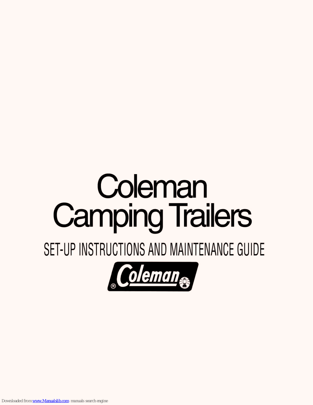 Coleman 280, 281, 282, 290 Set-up Instructions And Maintenance Manual