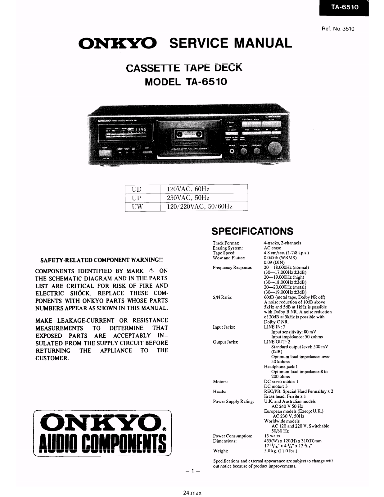 Onkyo TA-6510 Service manual
