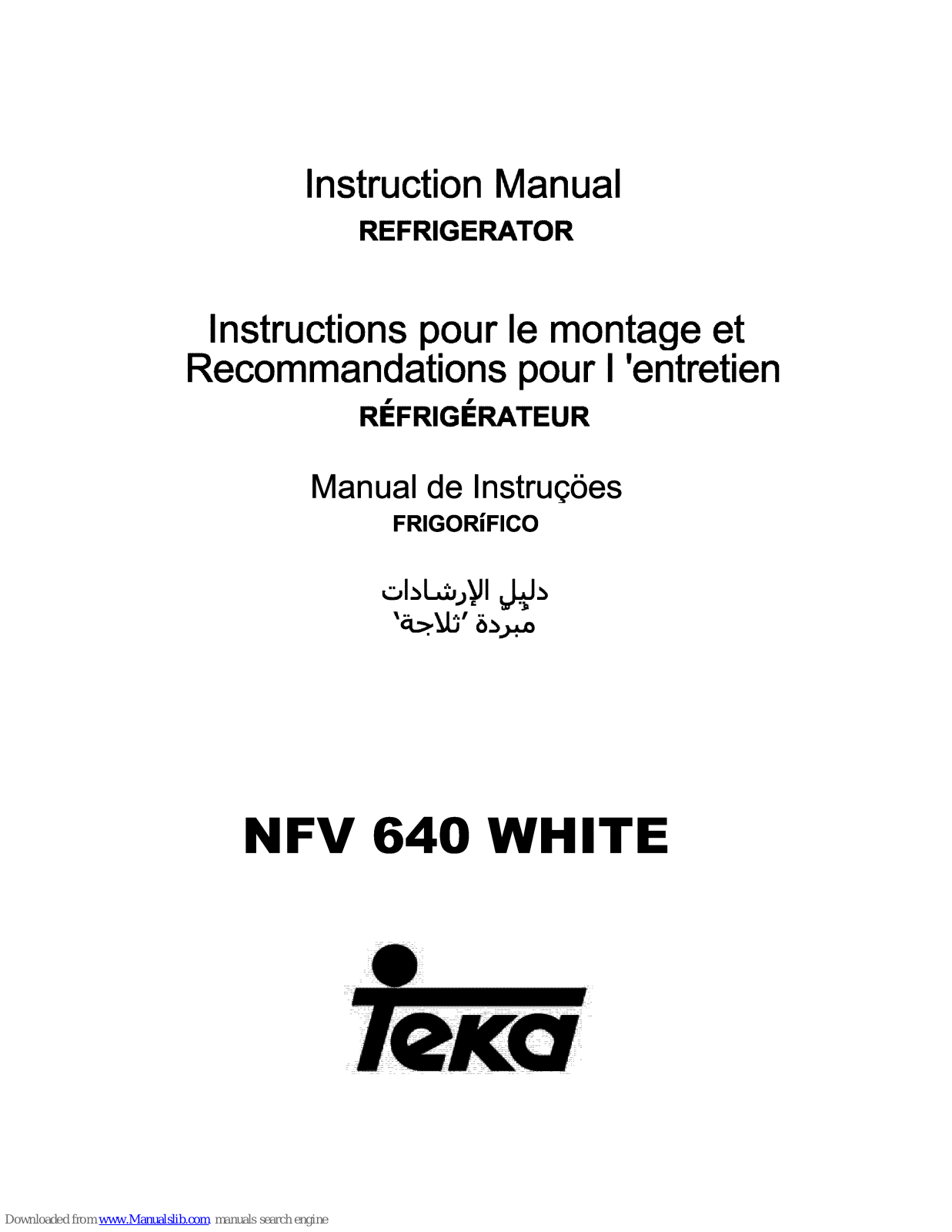 Teka NFV 640 White Instruction Manual