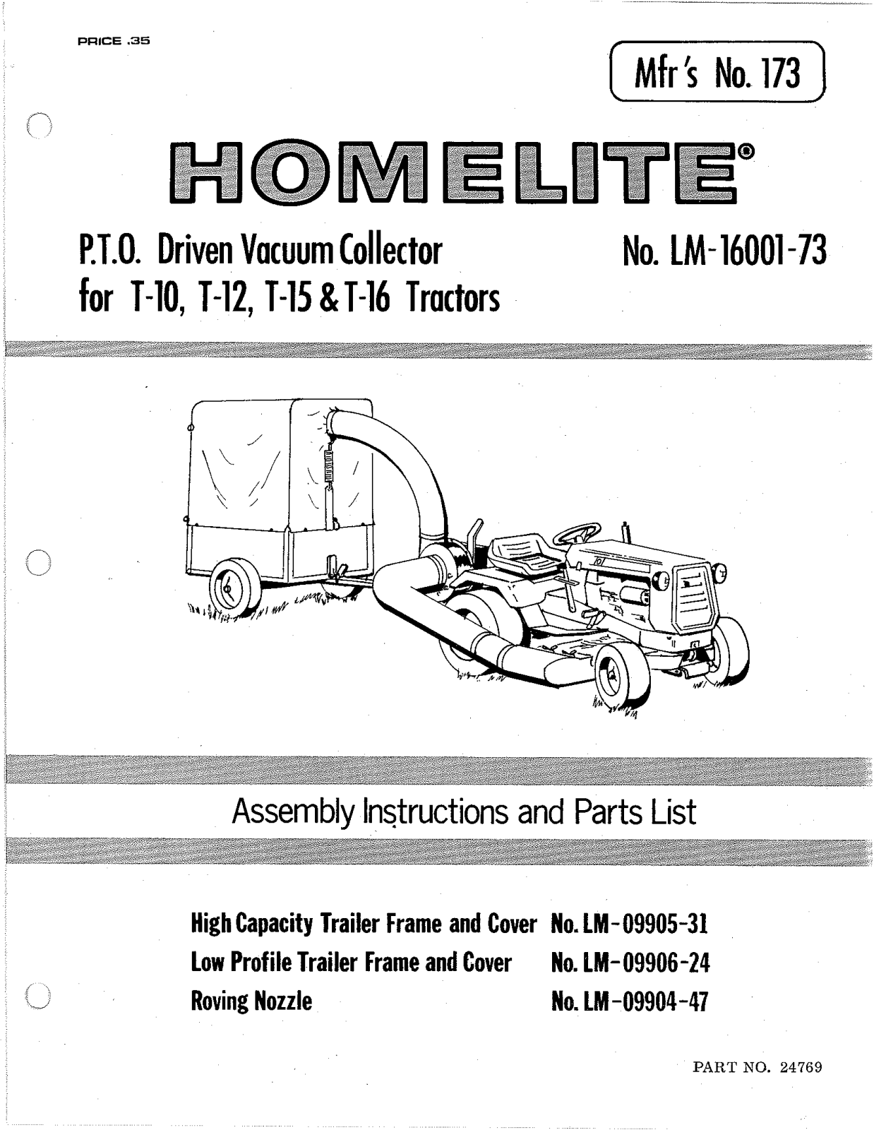 Homelite LM-09906-24, LM-16001-73, LM-09905-31 User Manual