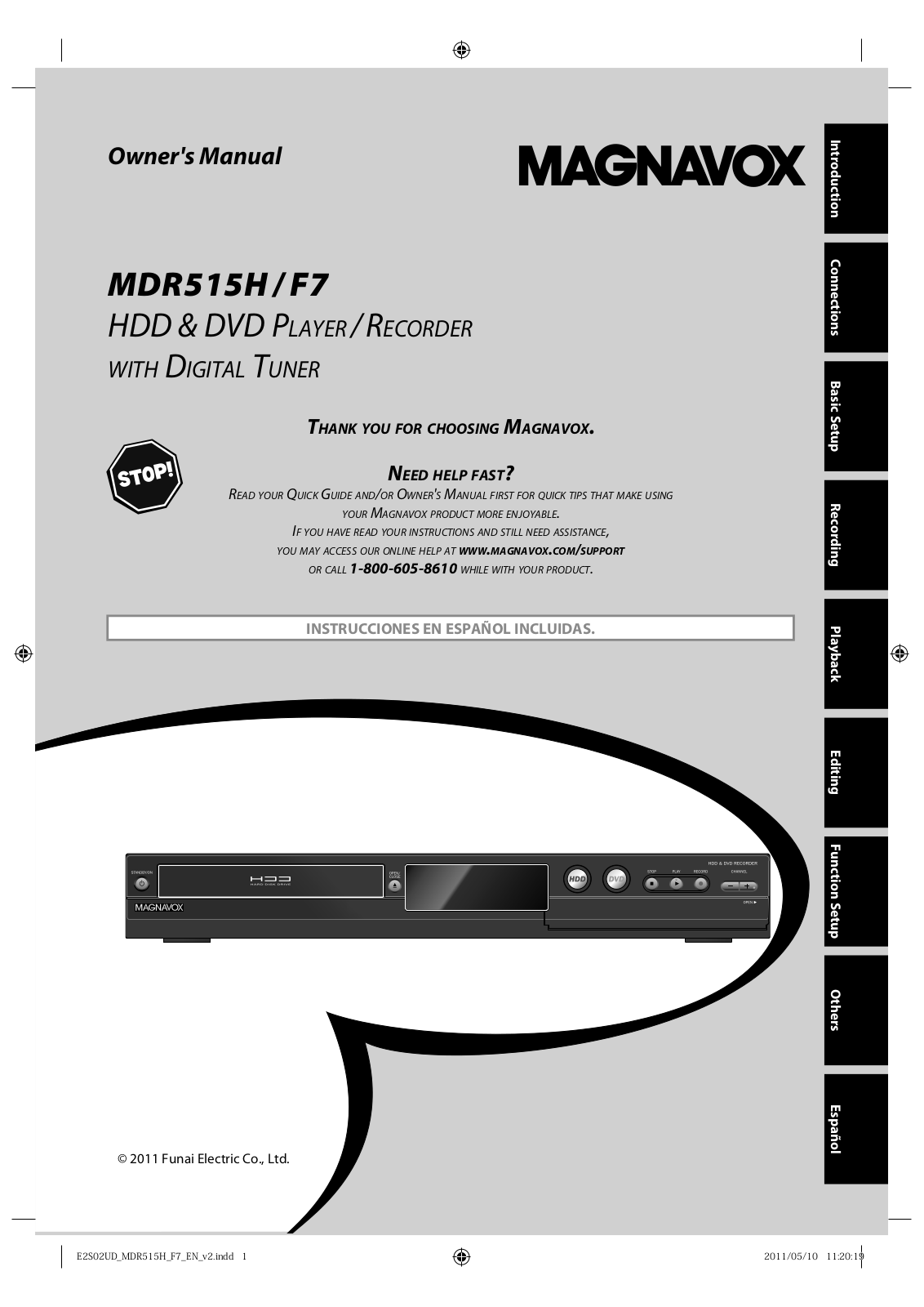 Magnavox MDR515H User Manual