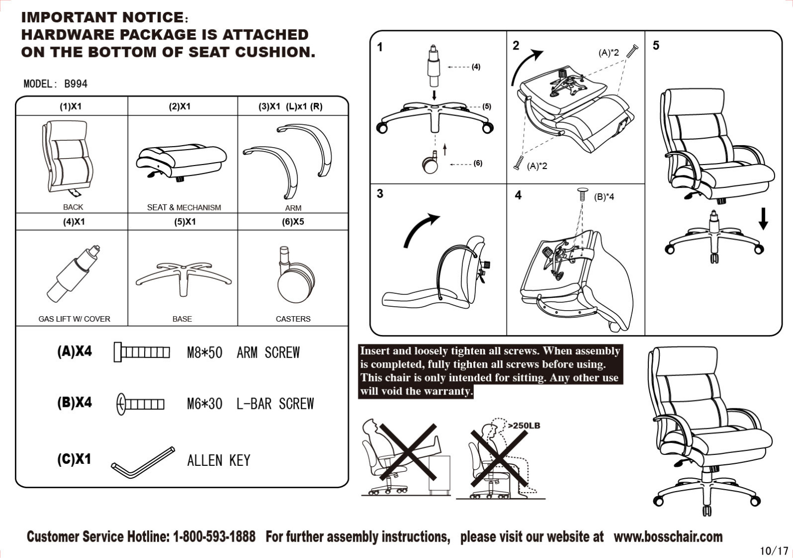 Boss B994BK Assembly Guide