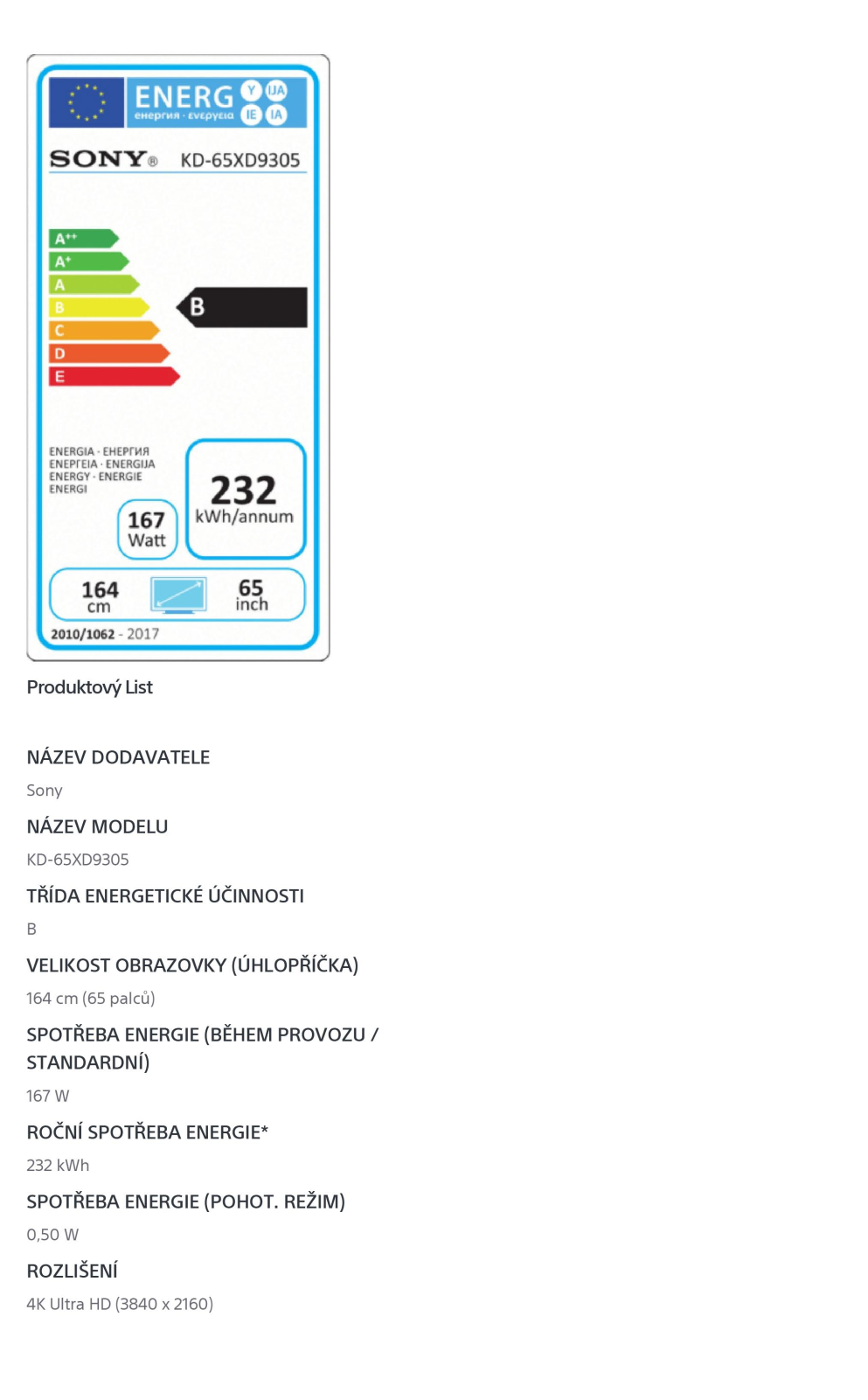 Sony KD-65XD9305B User Manual