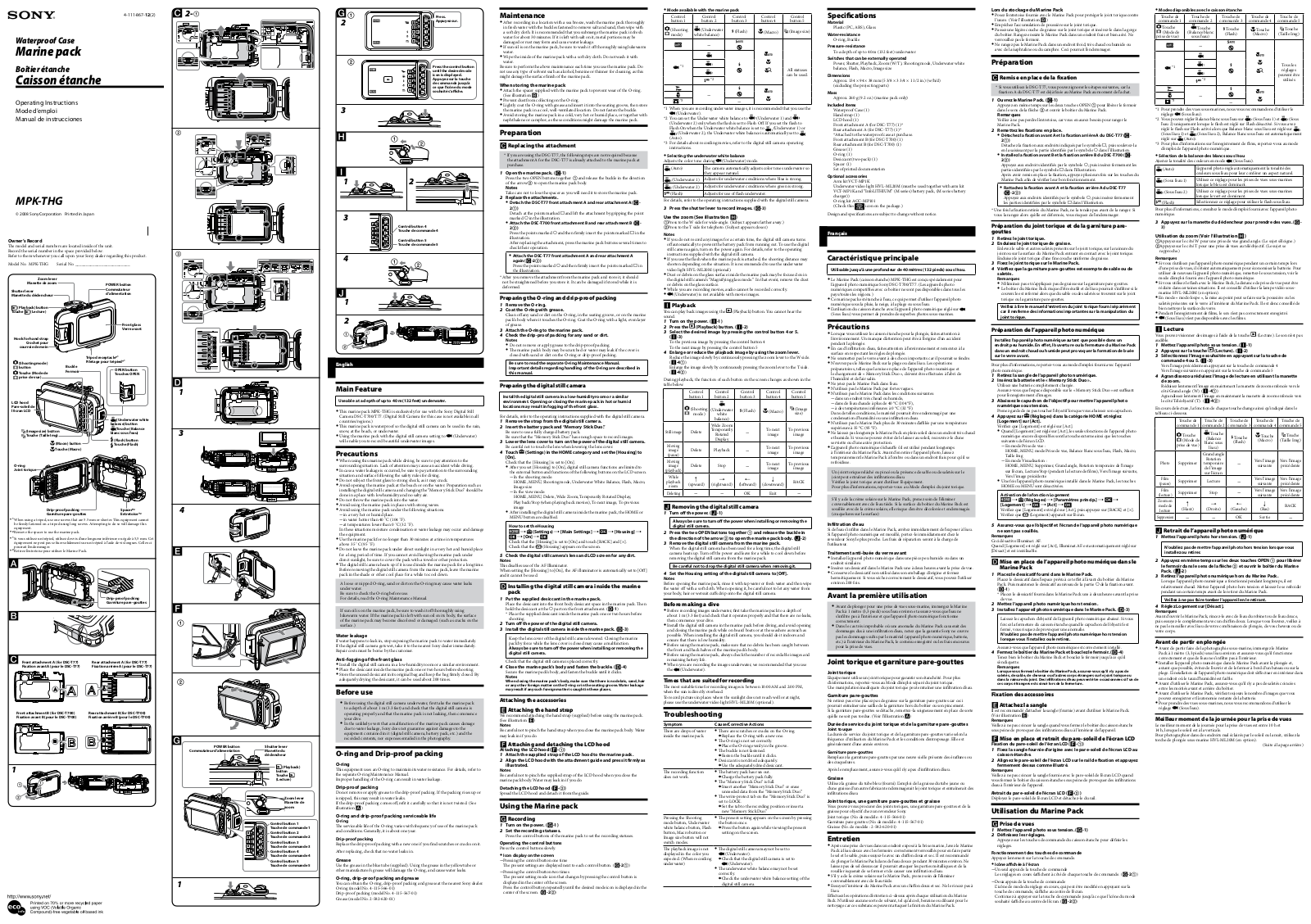 Sony MPK-THG User Manual