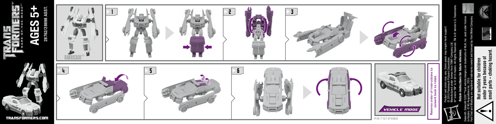 HASBRO TRANSFORMERS Legion Class BARRICADE User Manual