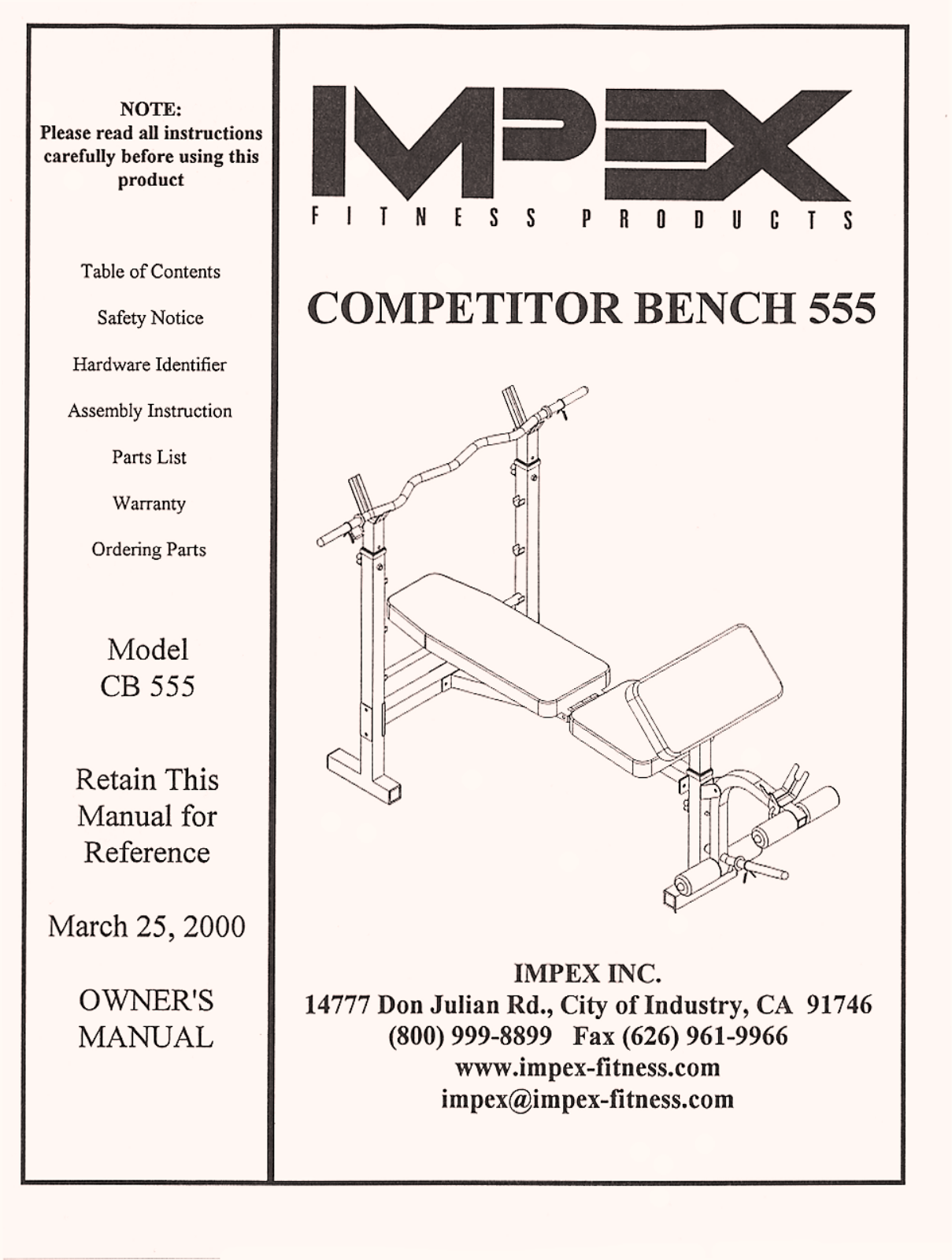 Impex 555, 196 User Manual