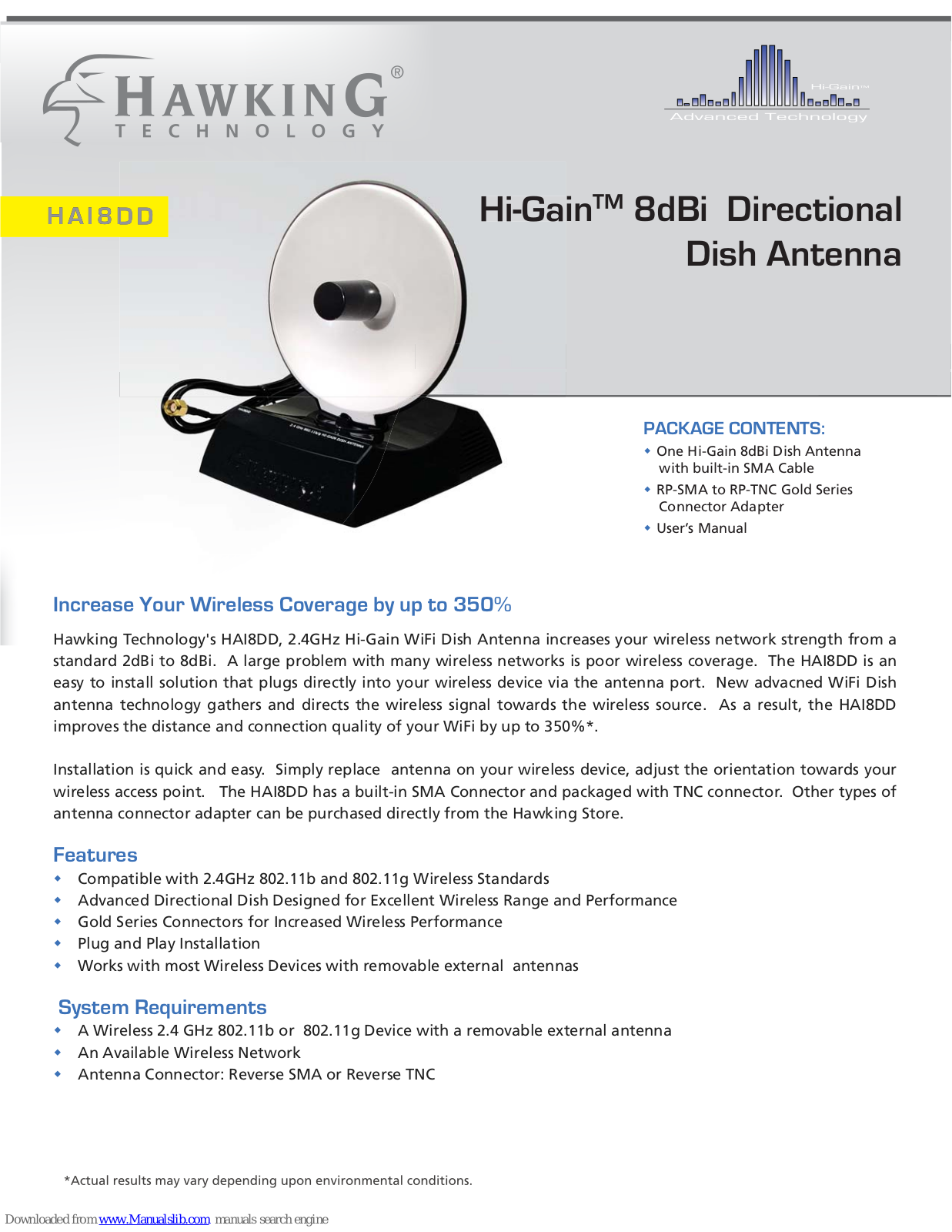 Hawking HAI8DD Specifications