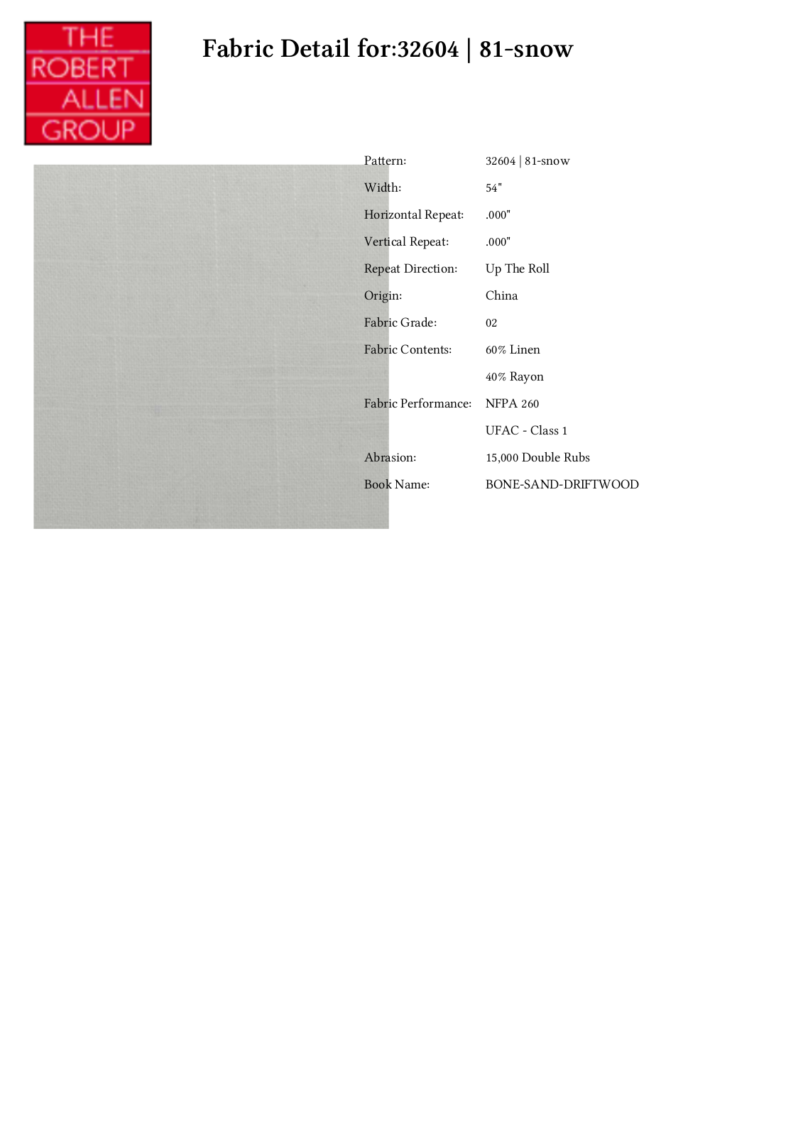 Duralee CRAL5399 Specifications - ManualMachine.com