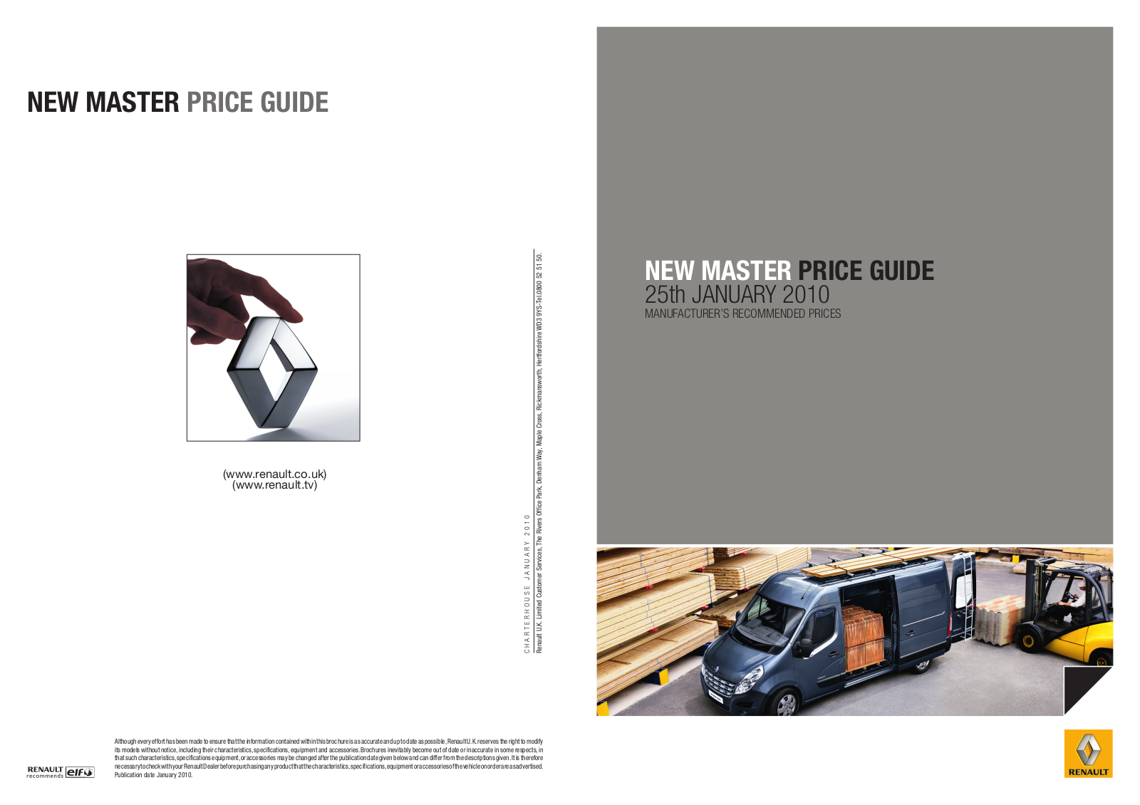 Renault NEW MASTER PRICE User Manual