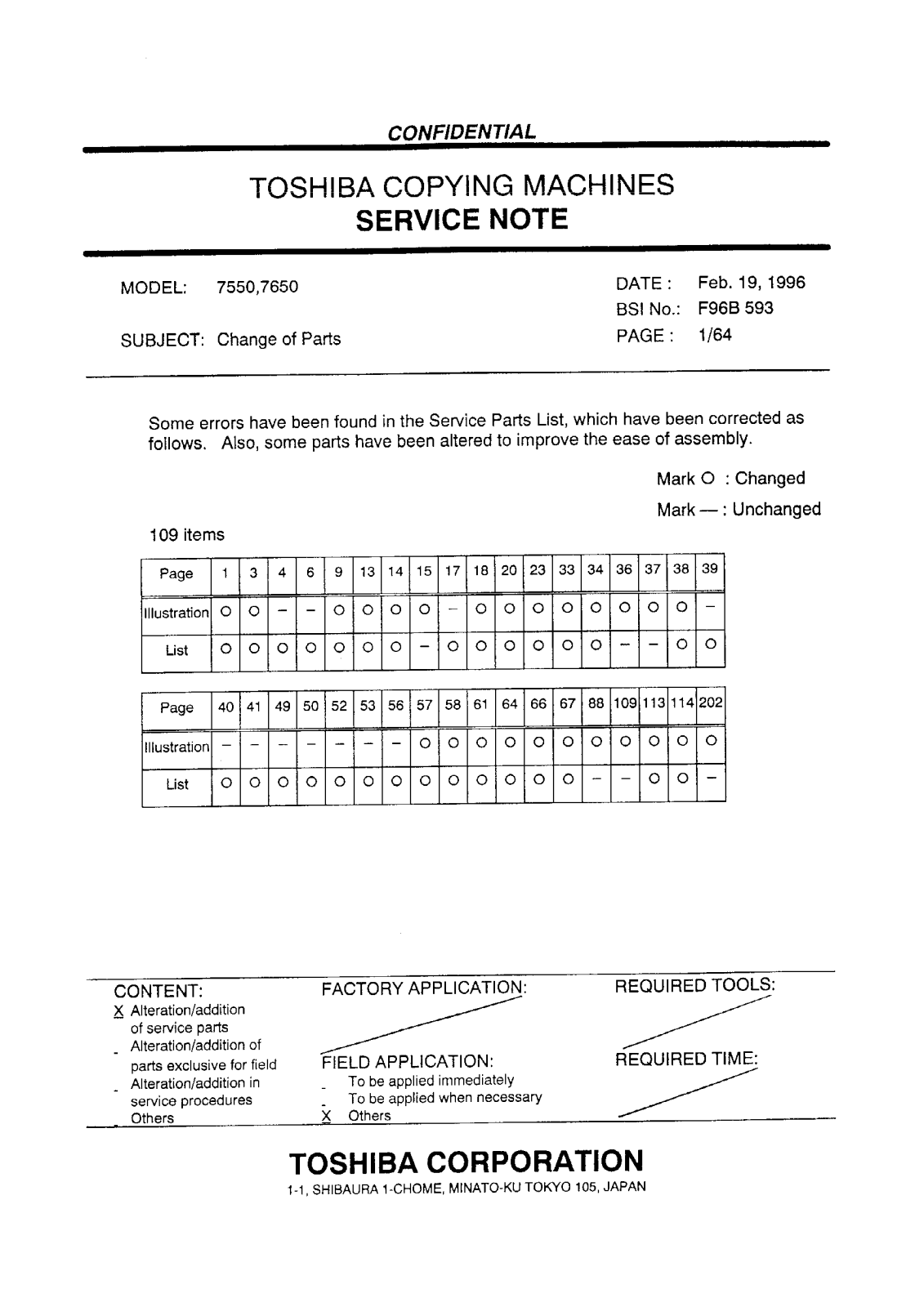 Toshiba f96b593 Service Note