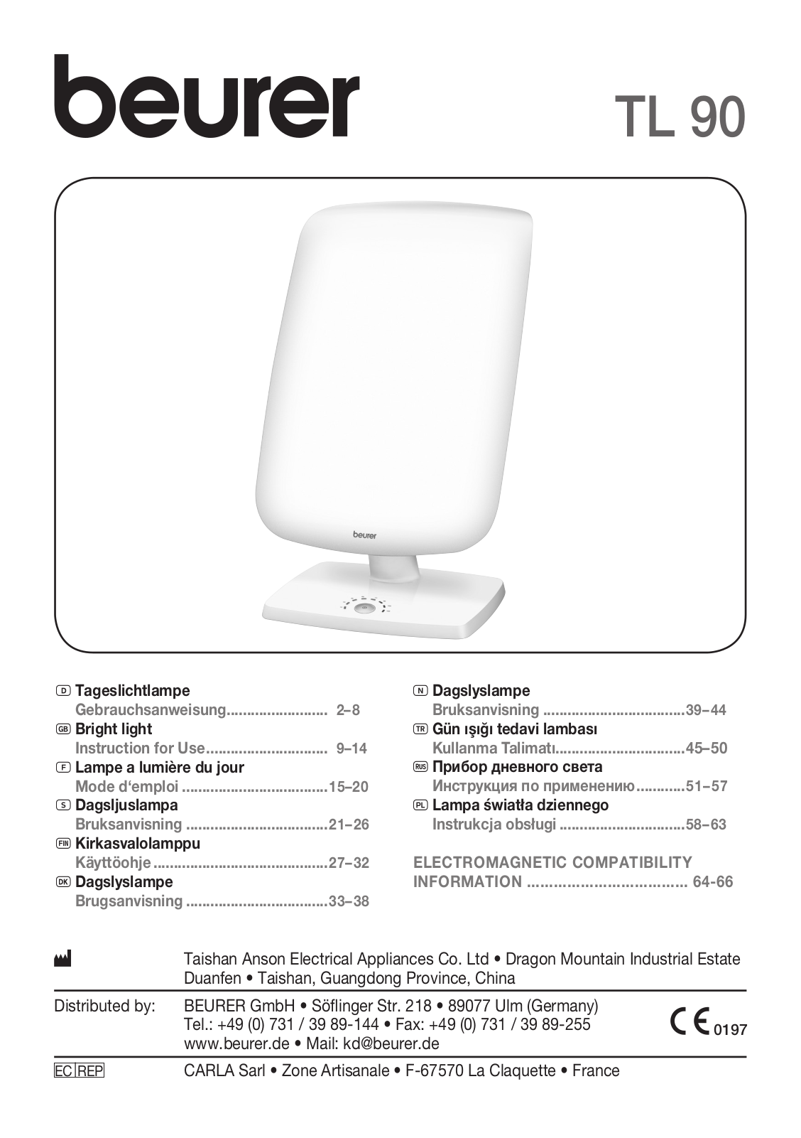 Beurer TL 90 User Manual