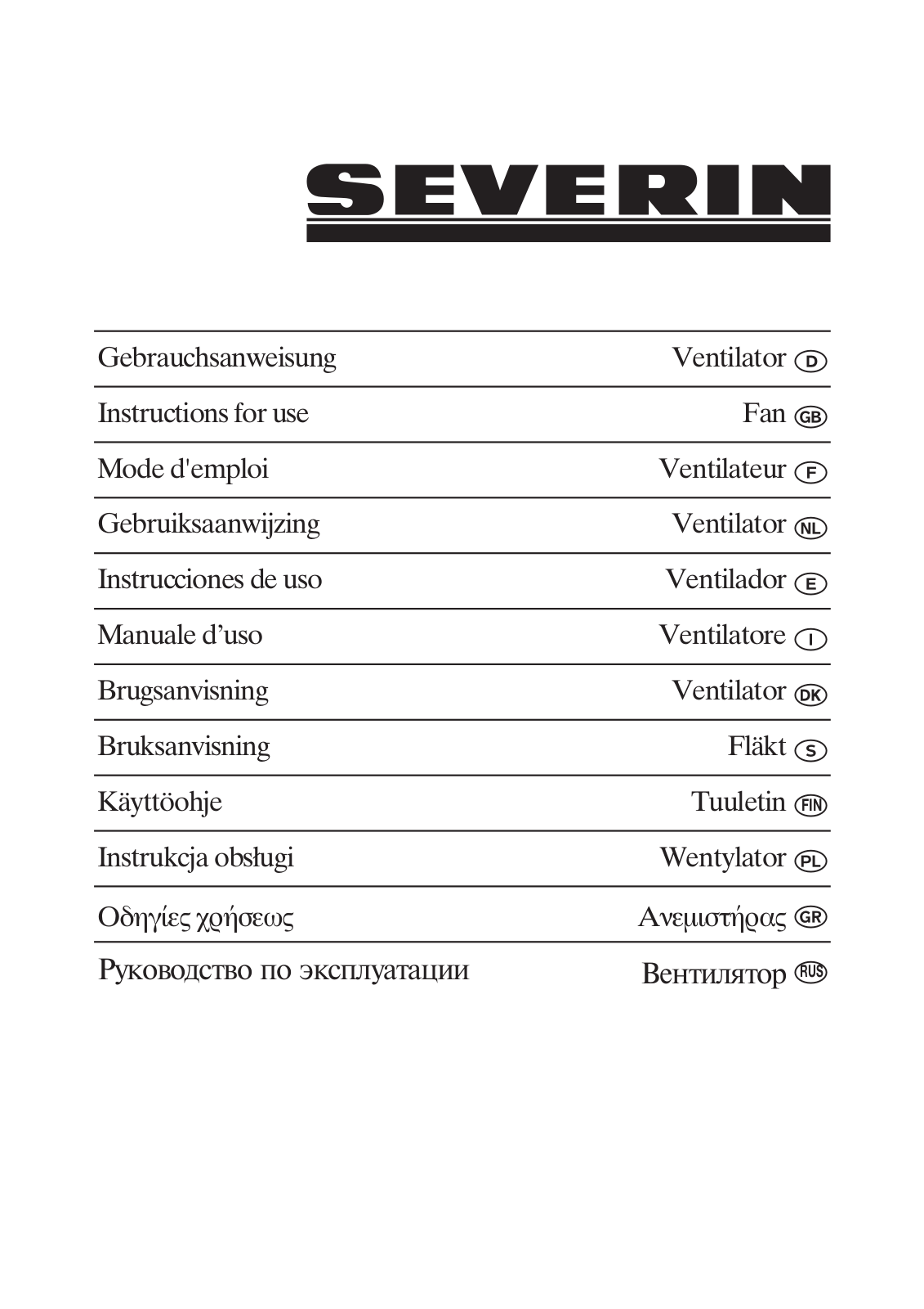 Severin VL 8630 User Manual