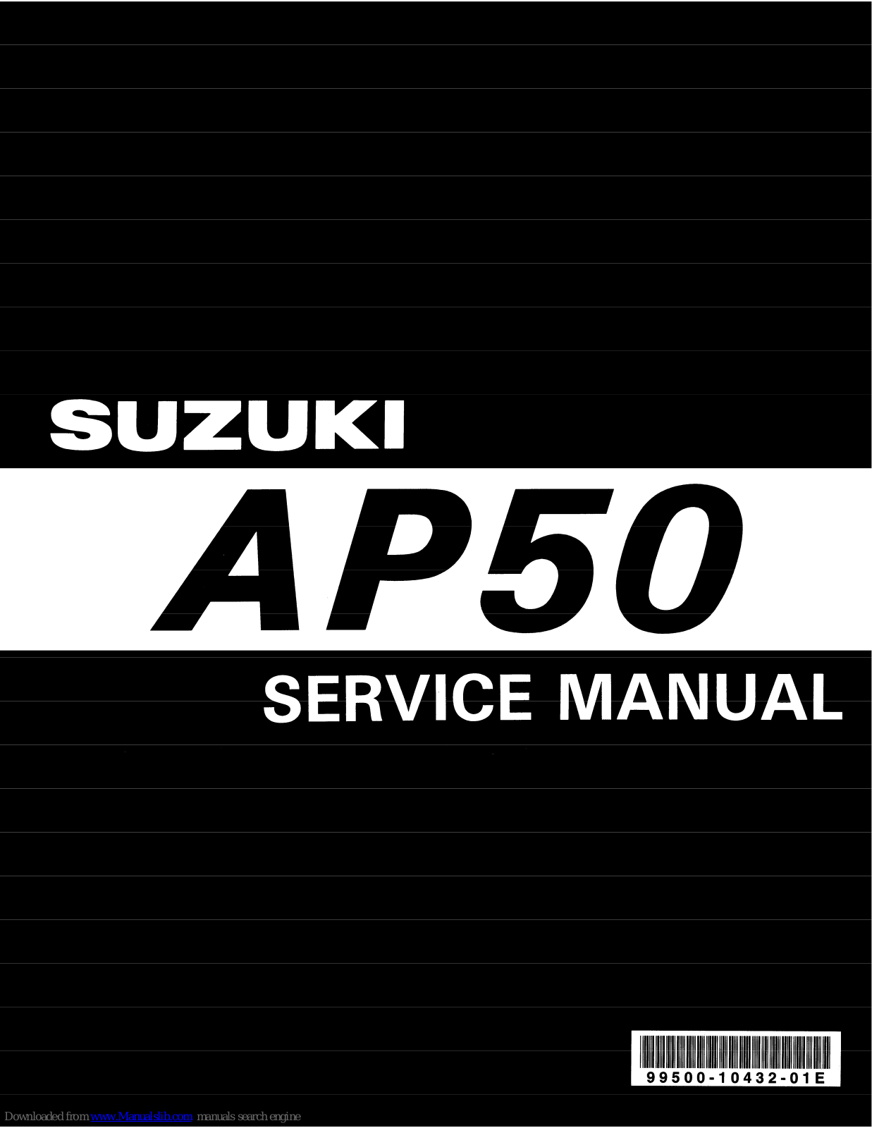 Suzuki 1996 AP50T, AP 50, 1997 AP50V, 1998 AP50W Service Manual