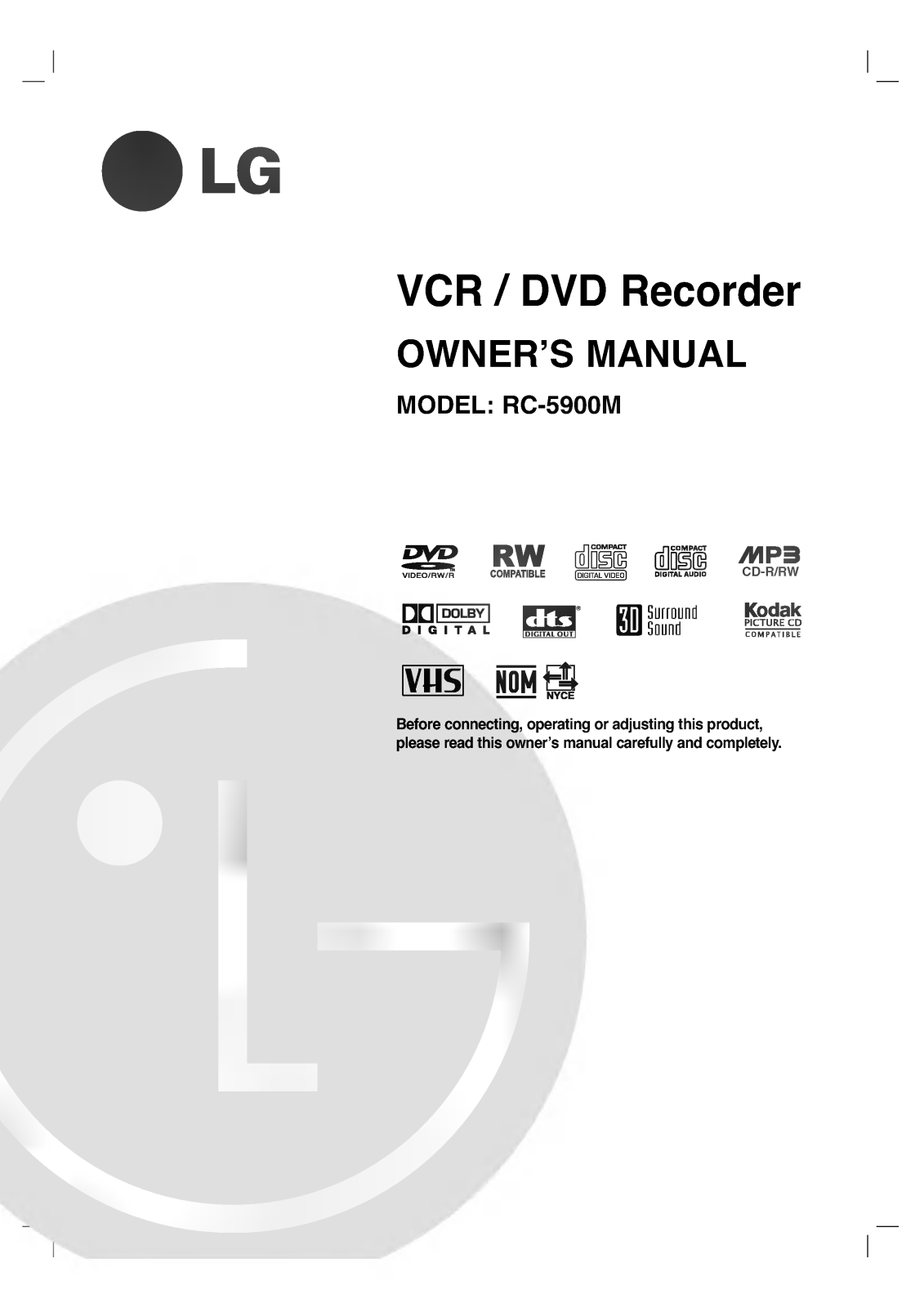 LG RC59004M Owner's Manual