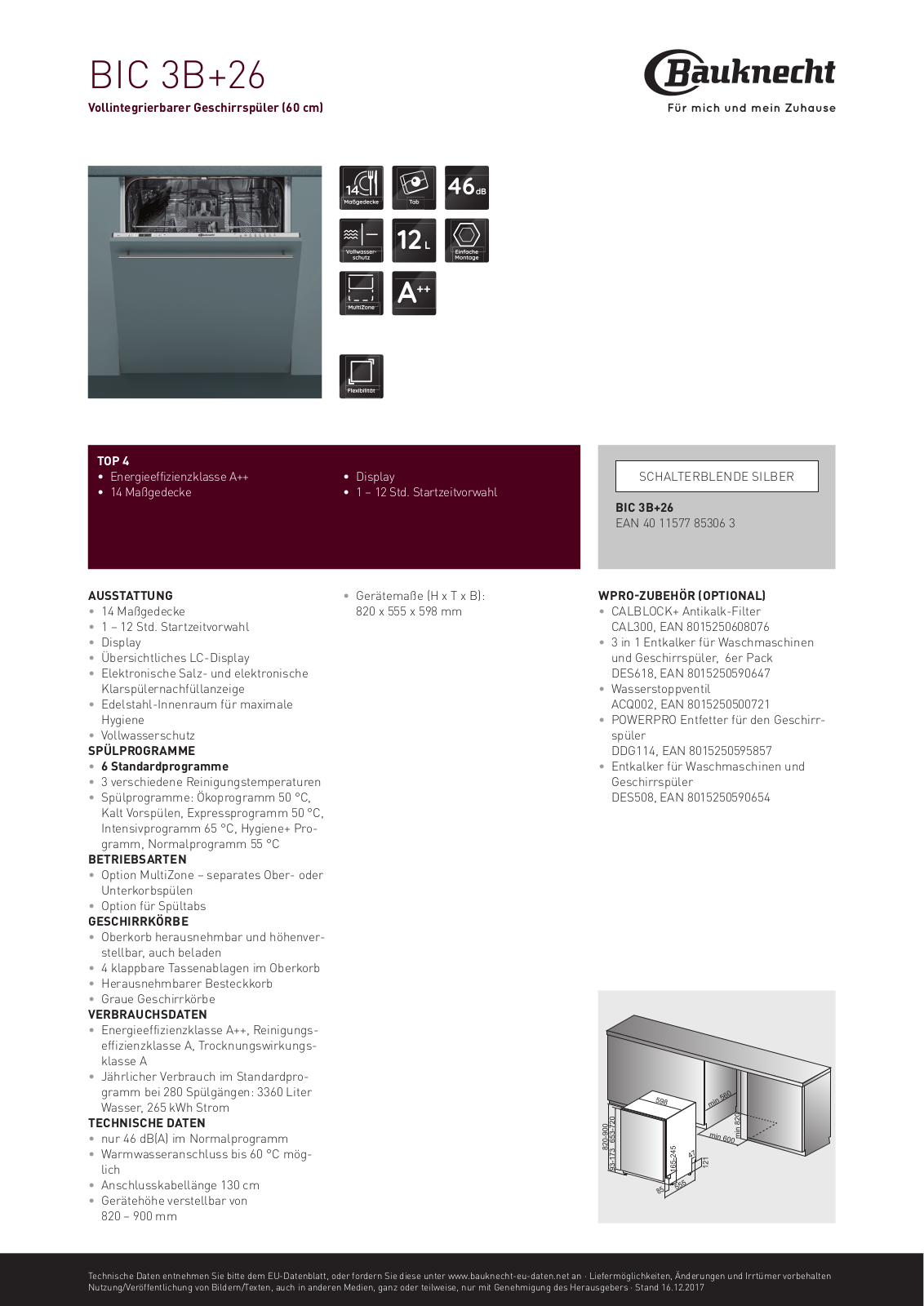 Bauknecht BIC 3B+26 User Manual