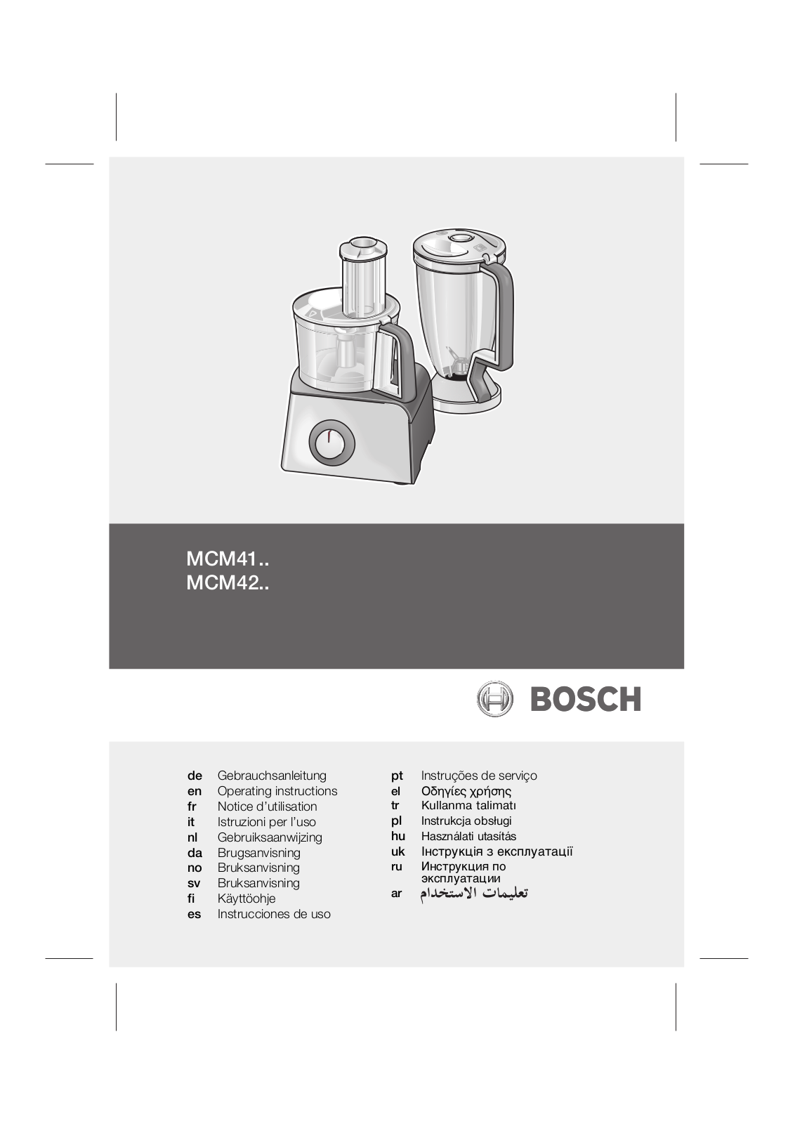 BOSCH MCM4006 User Manual