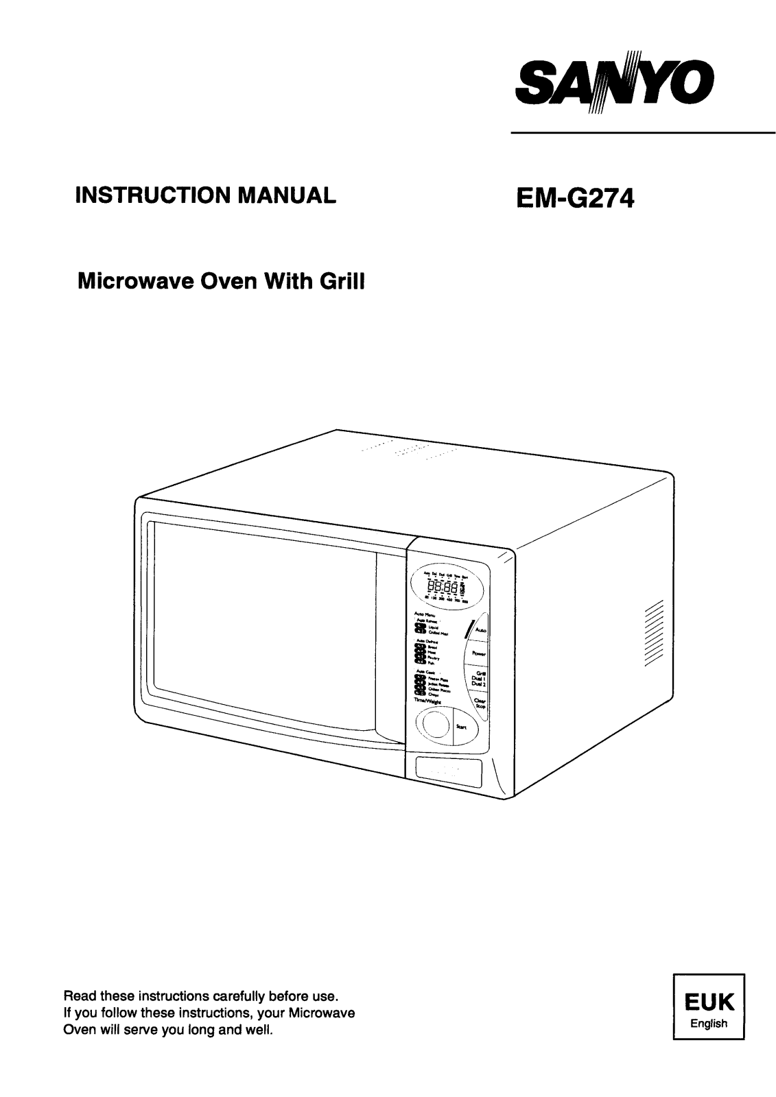 Sanyo EM-G274 Instruction Manual