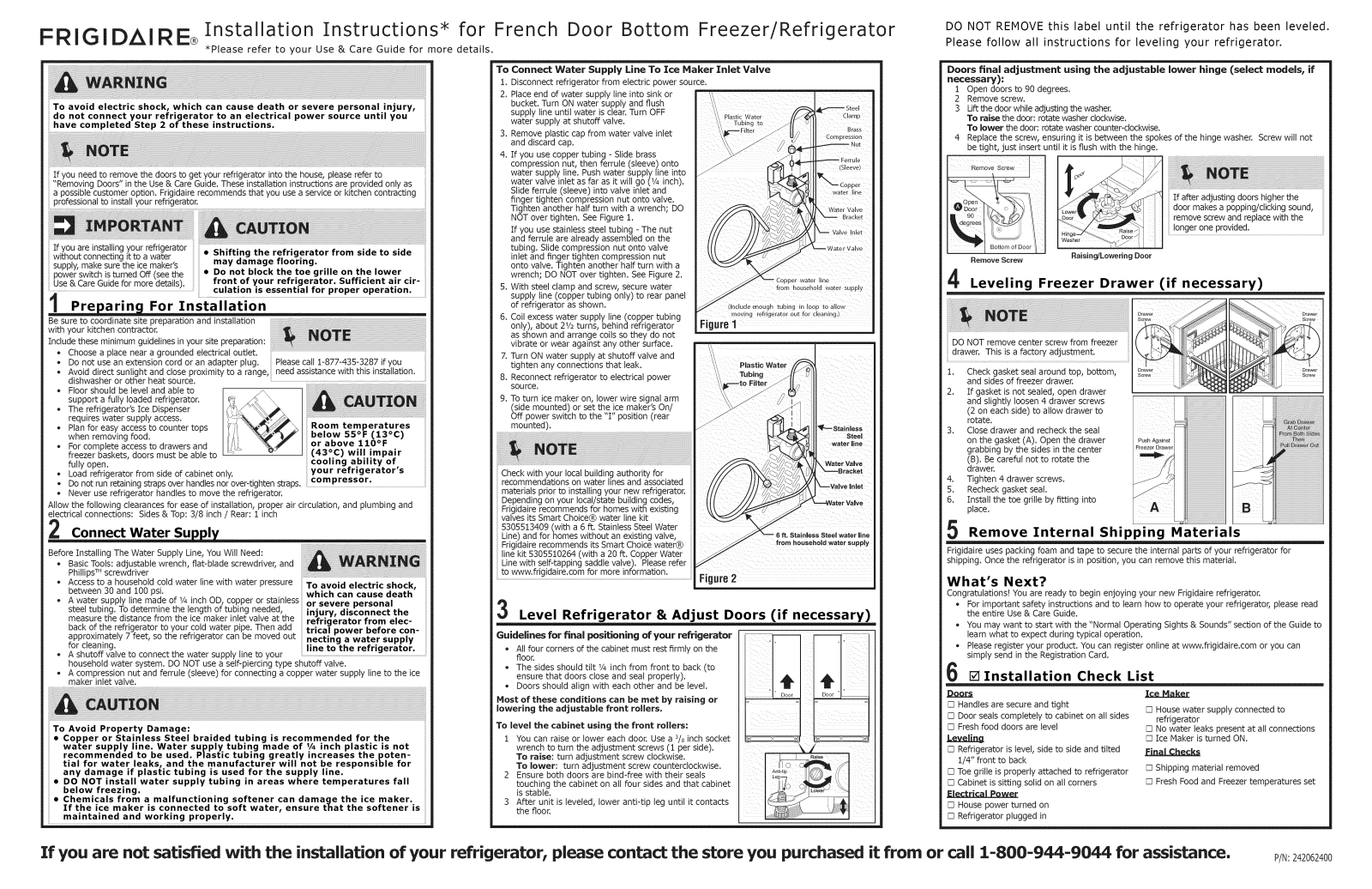 Crosley CFD28SDS1, FGHG2344ME0, FGHG2344ME1, FGHG2344MF0, FGHG2344MF1 Installation Guide - ManualMachine.com