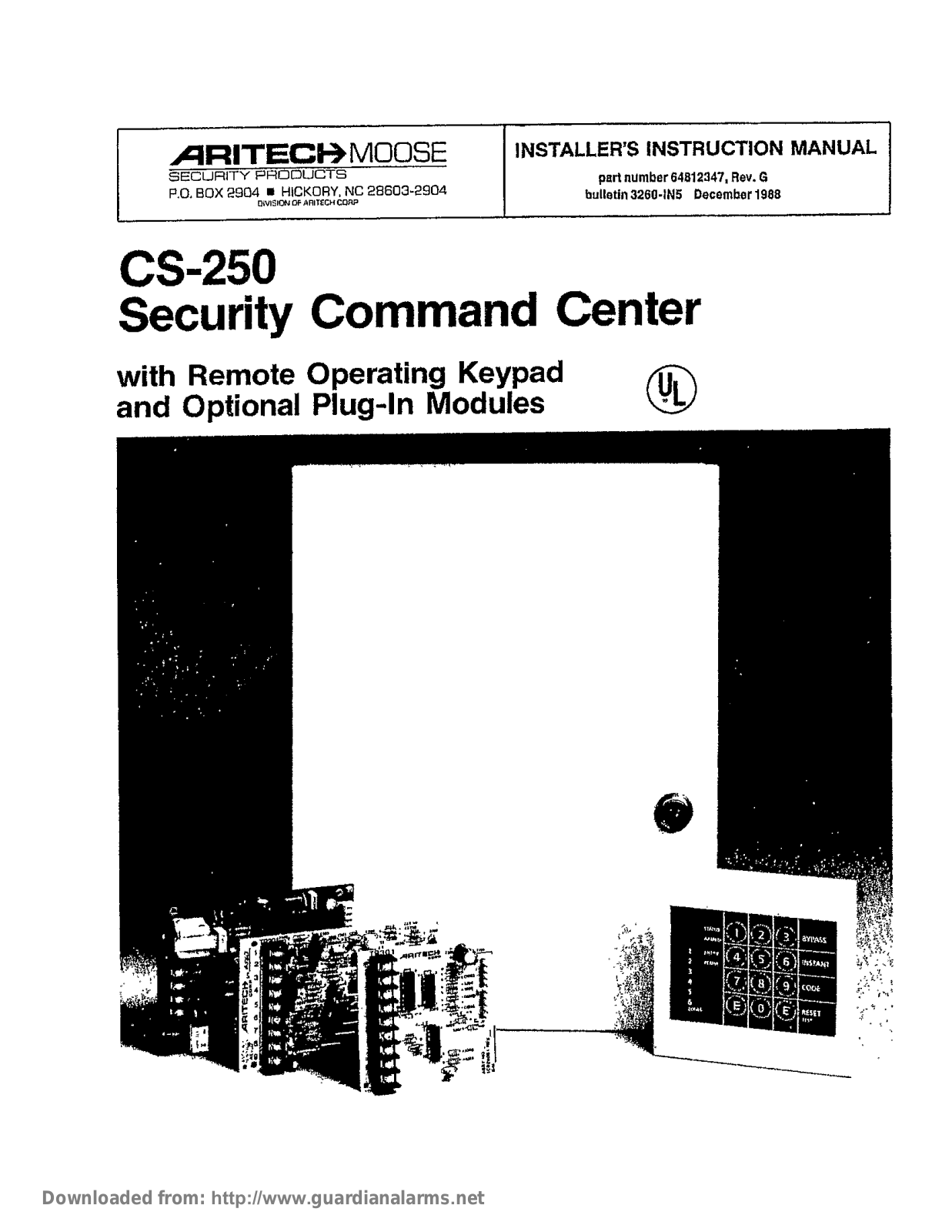 Aritech CS-250 Installation Manual
