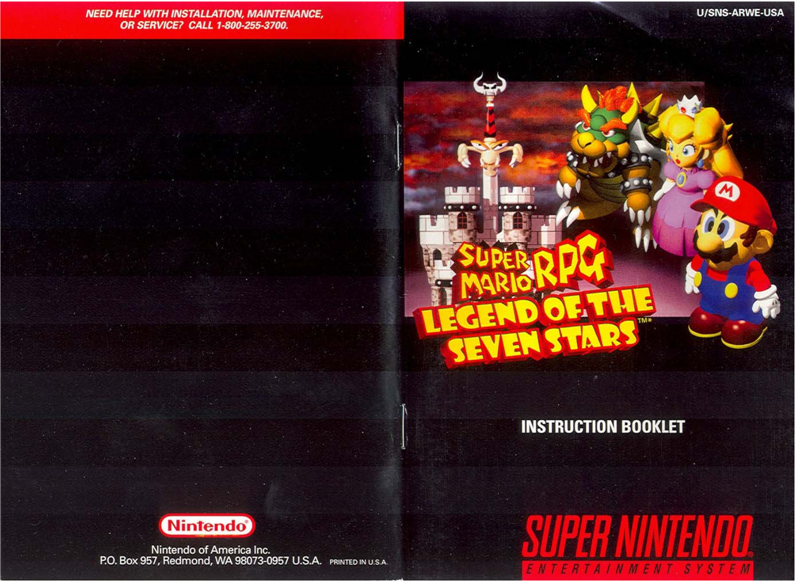 Nintendo SUPER MARIO RPG LEGEND OF THE SEVEN STARS instruction booklet