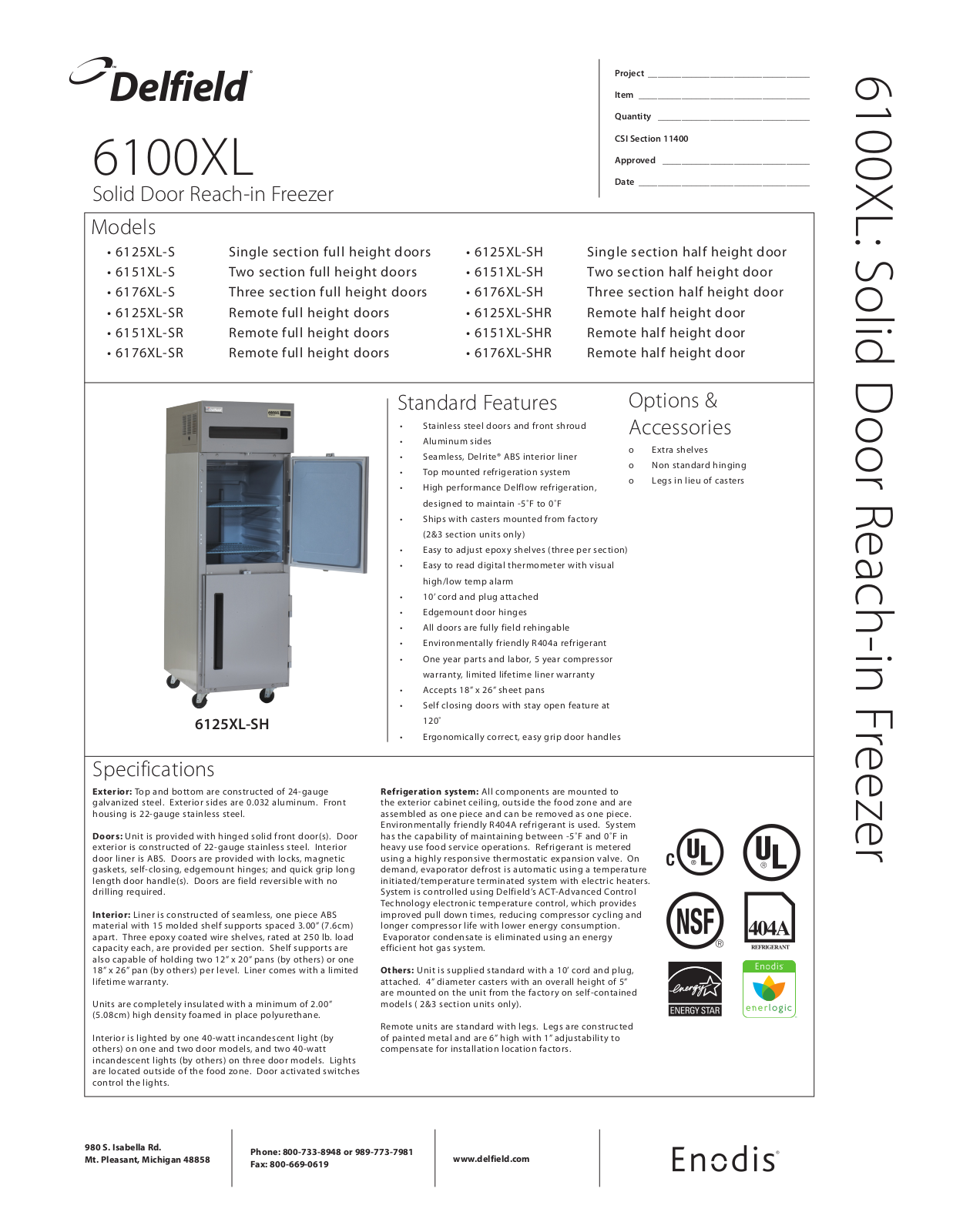 Delfield 6100XL User Manual