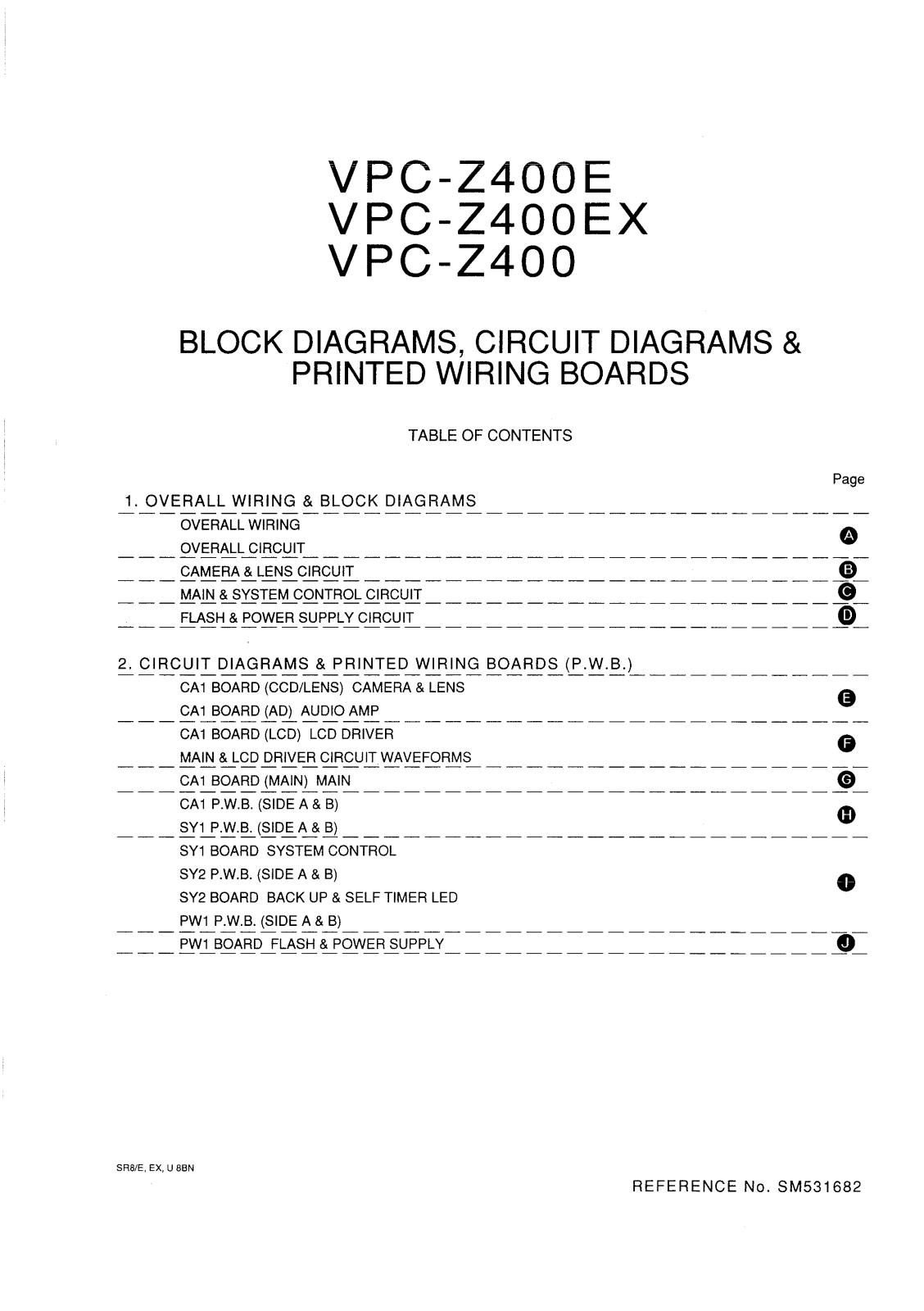 SANYO VPC-Z400EX, VPC-Z400E, VPC-Z400 BLOCK DIAGRAMS