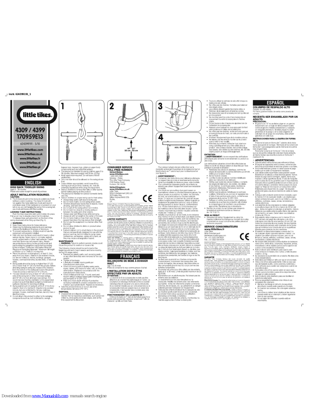 Little Tikes 4309, 170959E13, 4399 Instructions Manual