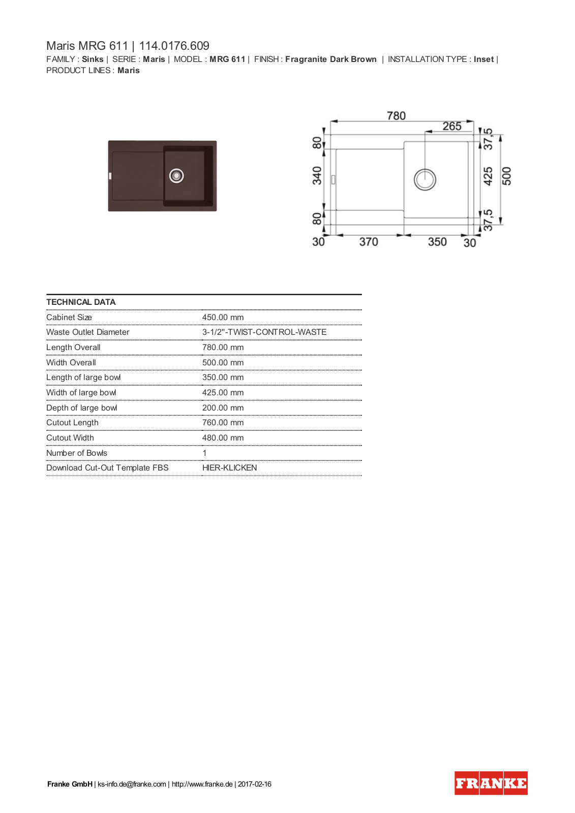 Franke 114.0176.609 Service Manual