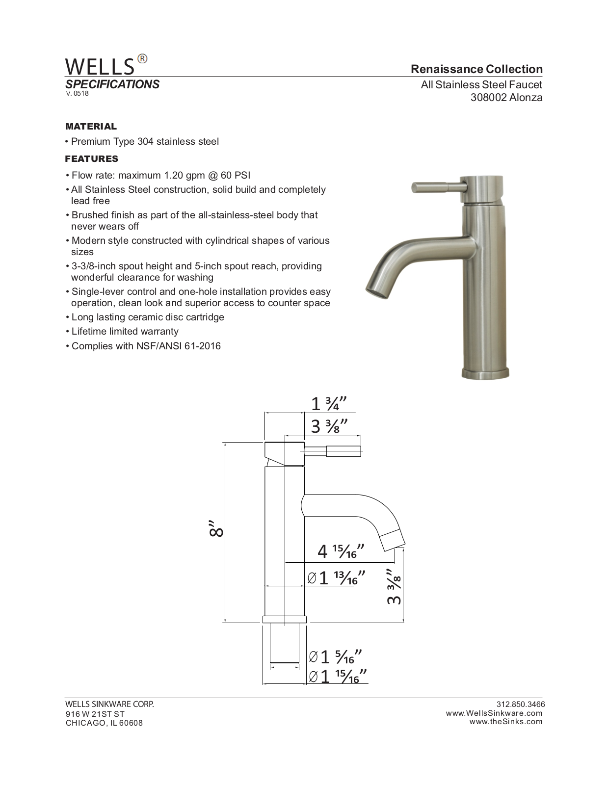 Wells Sinkware WLSW1223 Specifications - ManualMachine.com