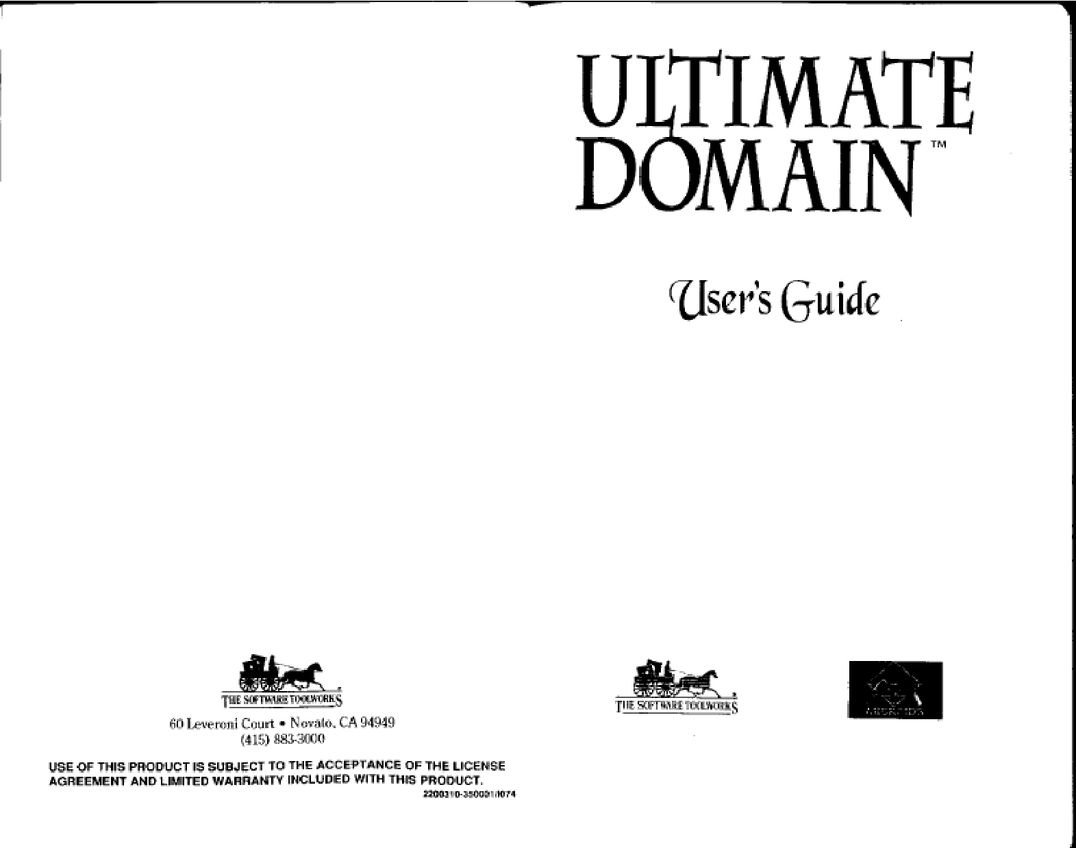 Games PC ULTIMATE DOMAIN User Manual