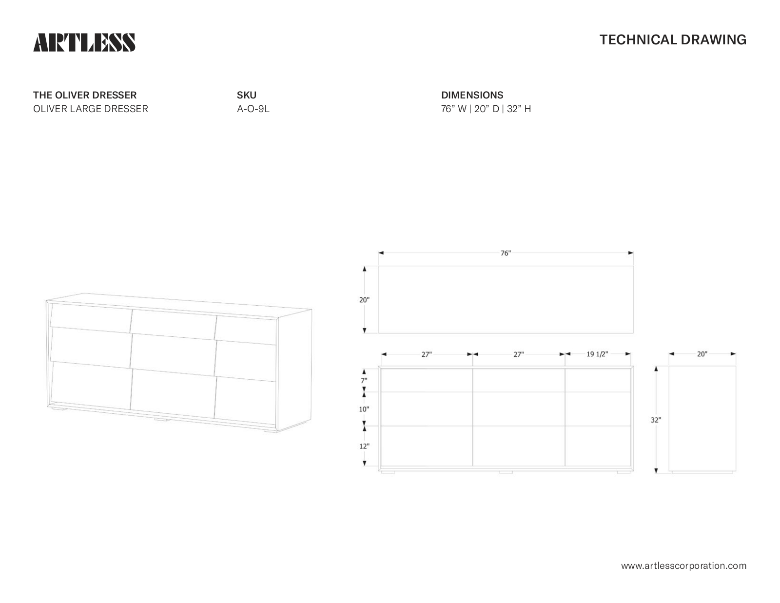 ARTLESS LYS1245 Dimensions - ManualMachine.com