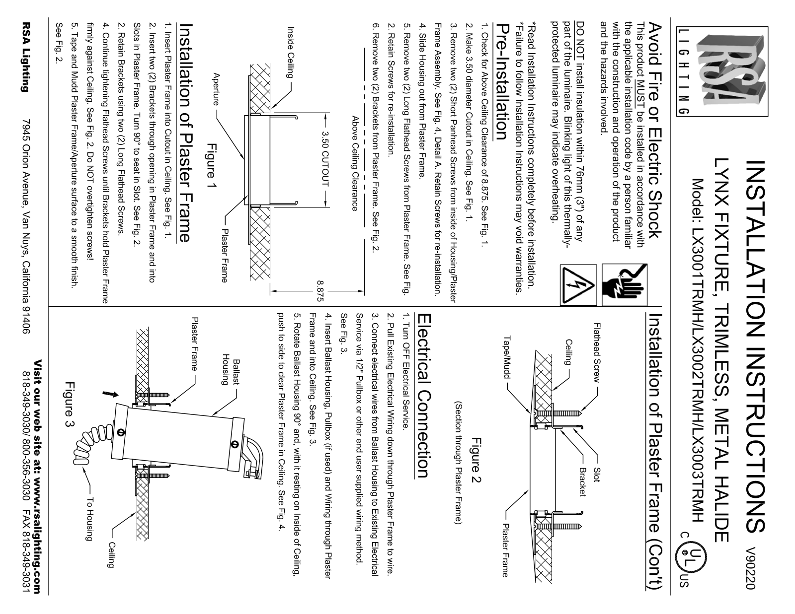 Cooper Lighting LX3003TRMH, LX3002TRMH User Manual