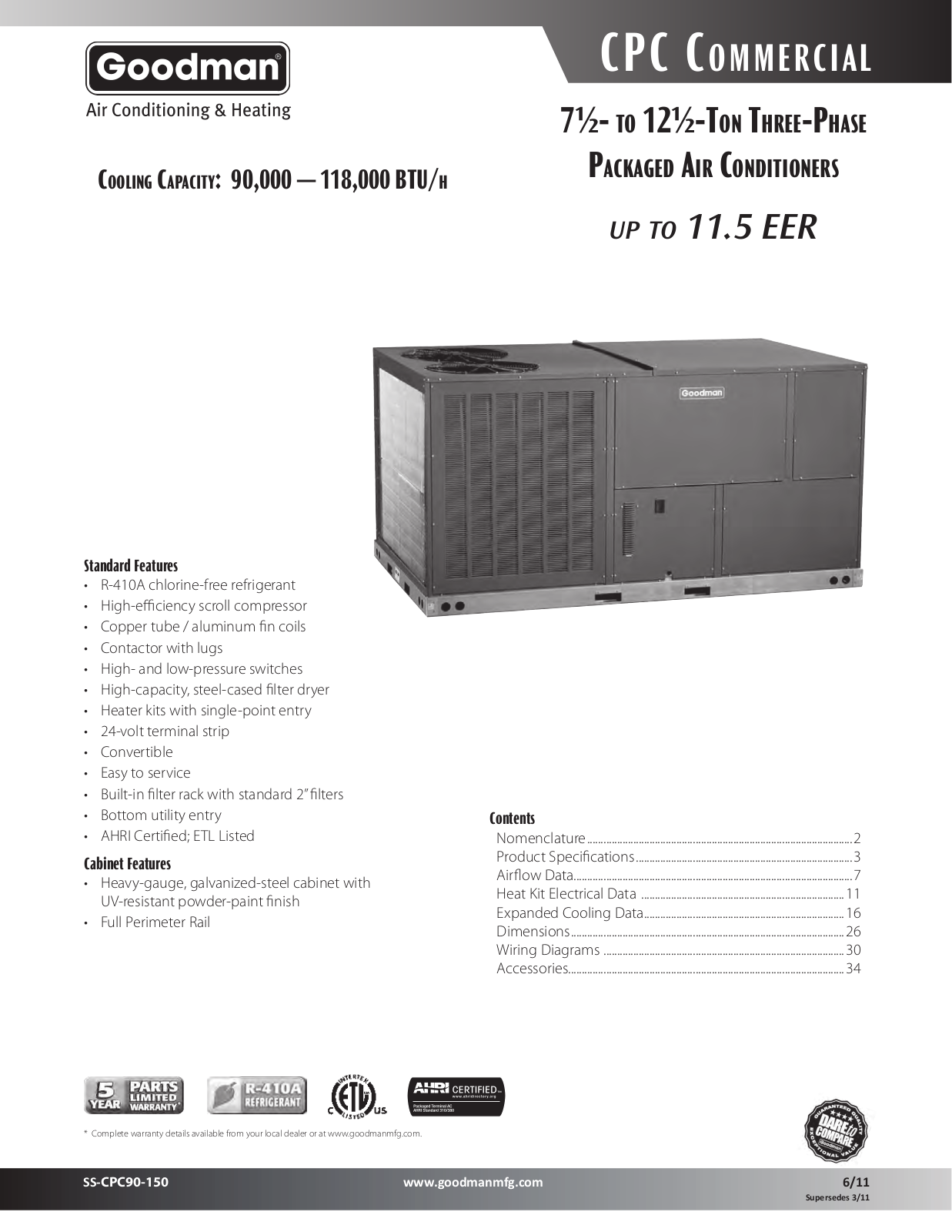 Goodman Mfg SS-CPC90-150 User Manual