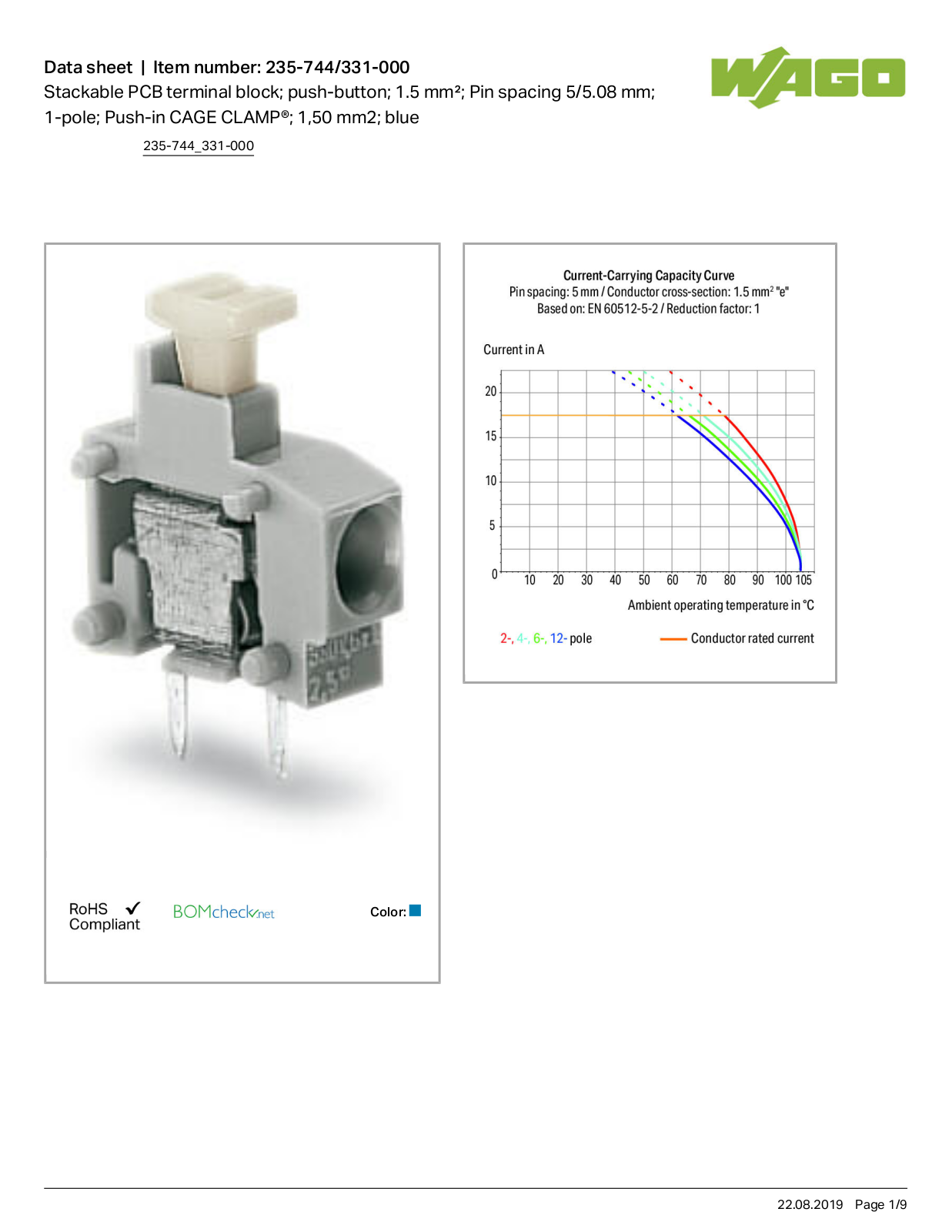 Wago 235-744/331-000 Data Sheet