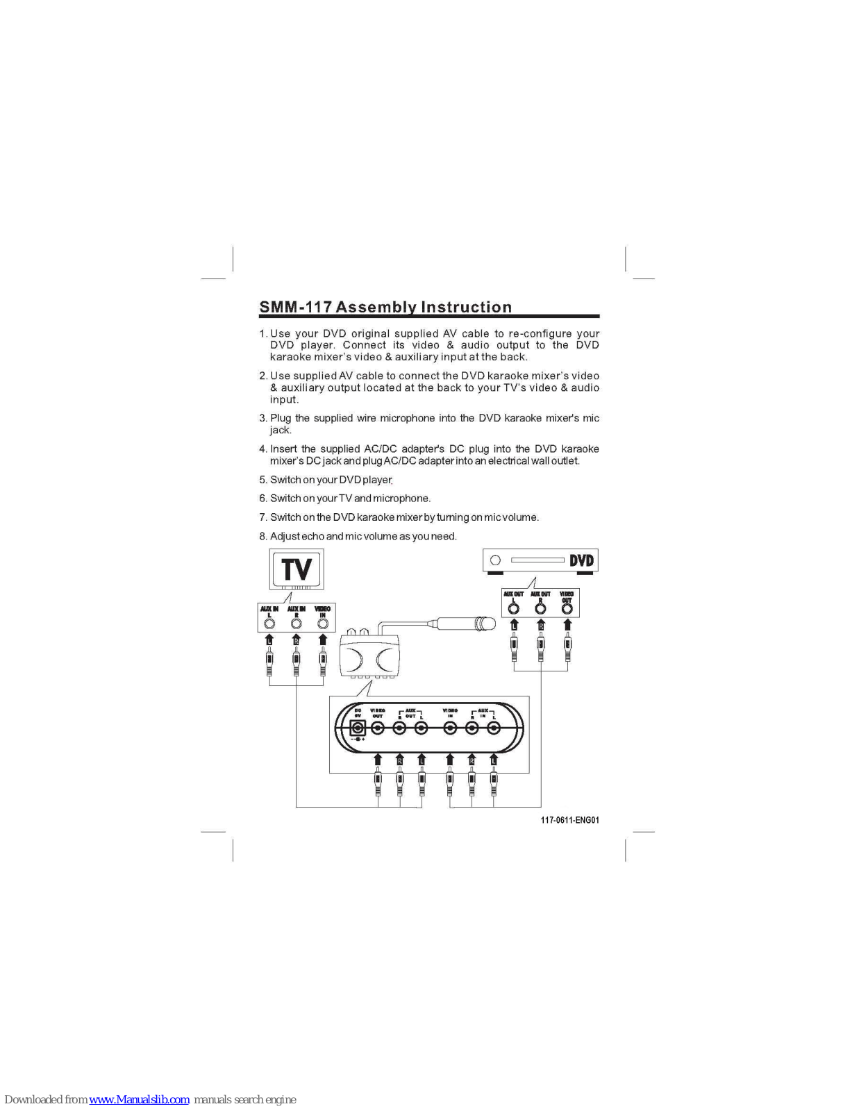 The Singing Machine SMM-117 Assembly Instruction Manual