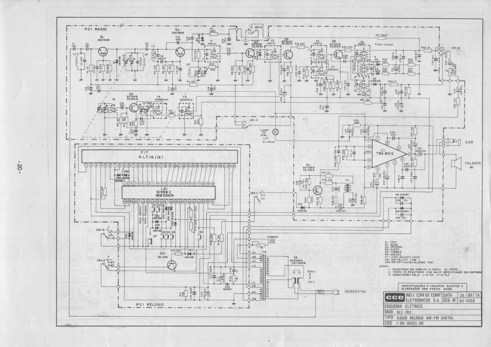 CCE DLE-100 Schematic