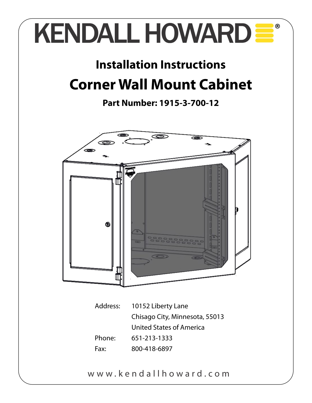 Kendall Howard 1915-3-700-12 User Manual