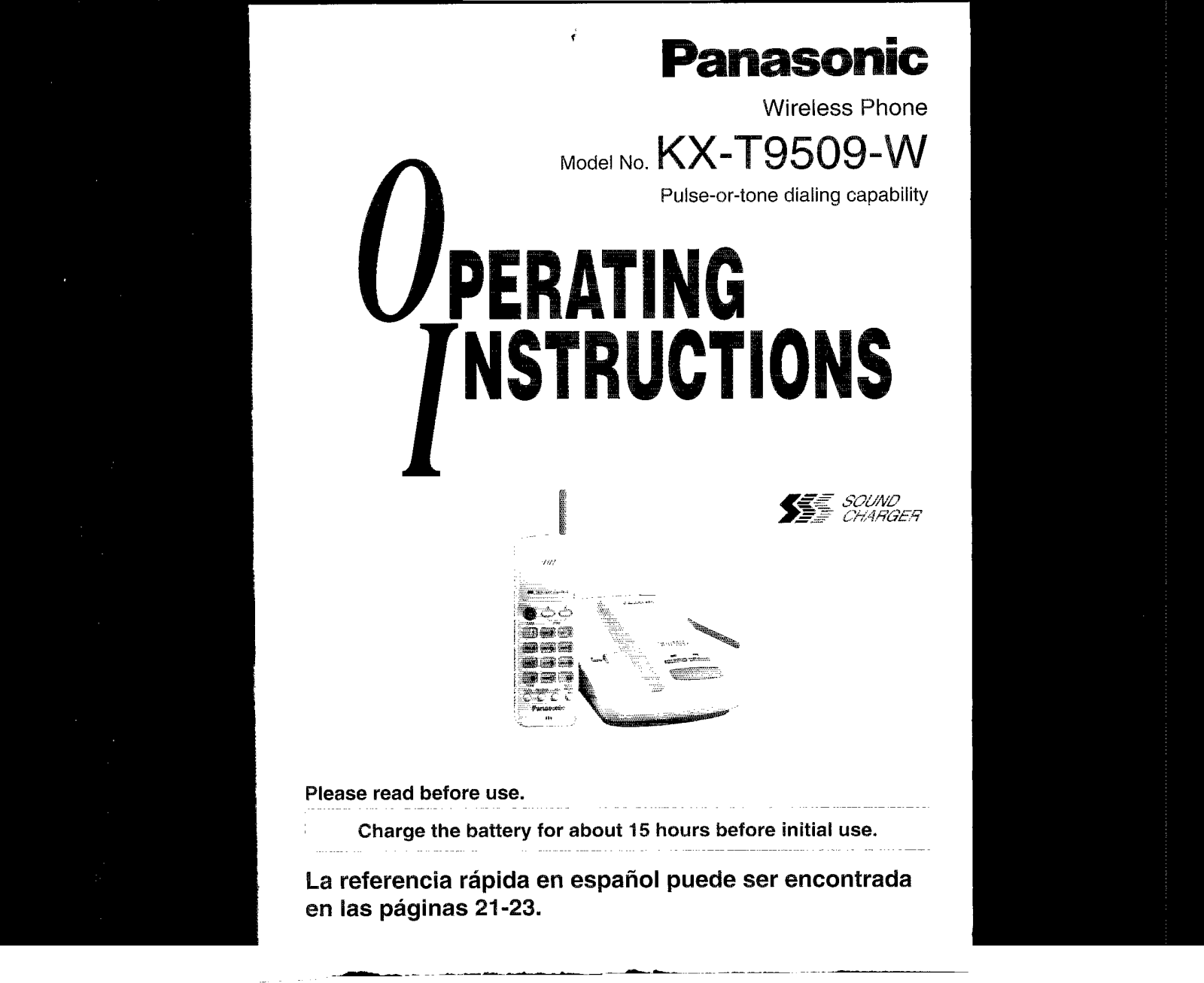 Panasonic kx-t9509 Operation Manual
