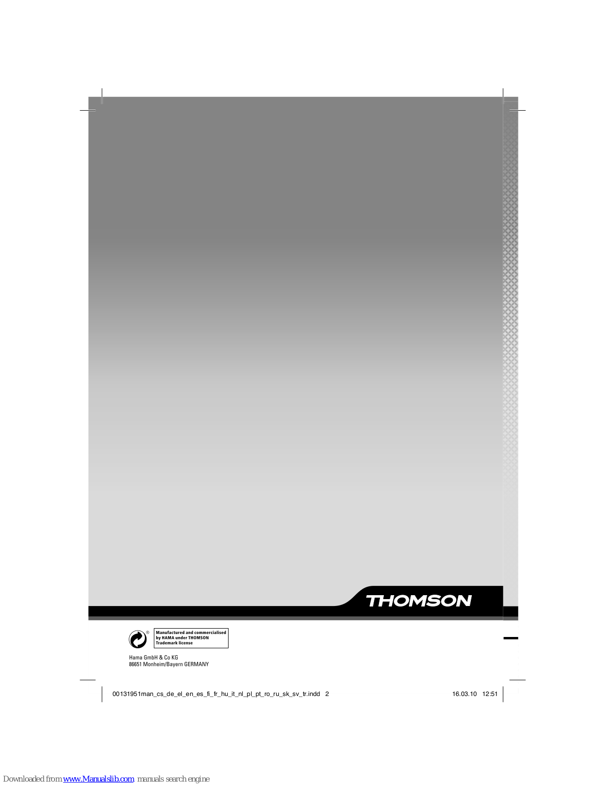 THOMSON WHP2659, 00087080, 00105137 Operating Instruction - ManualMachine.com