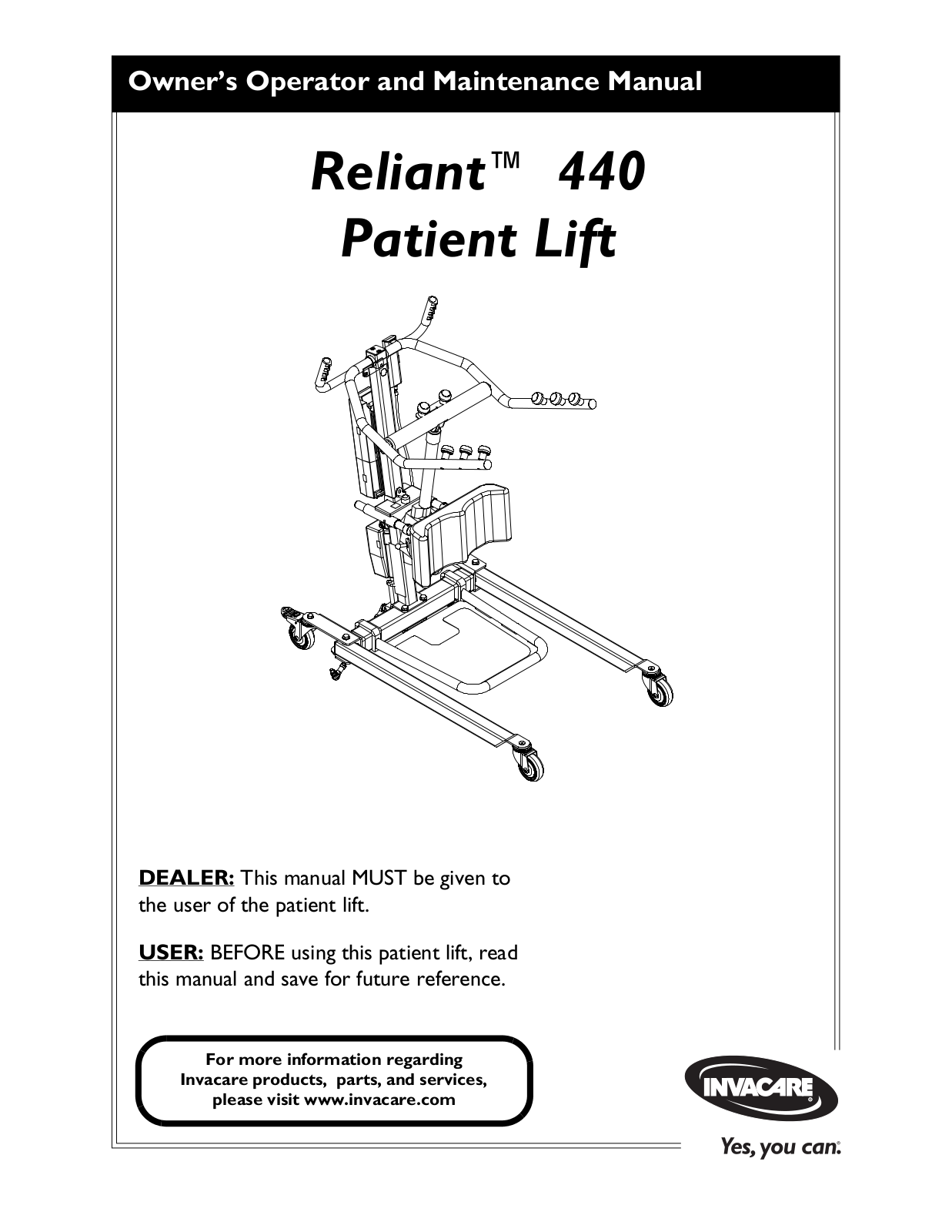 Invacare 440 User Manual