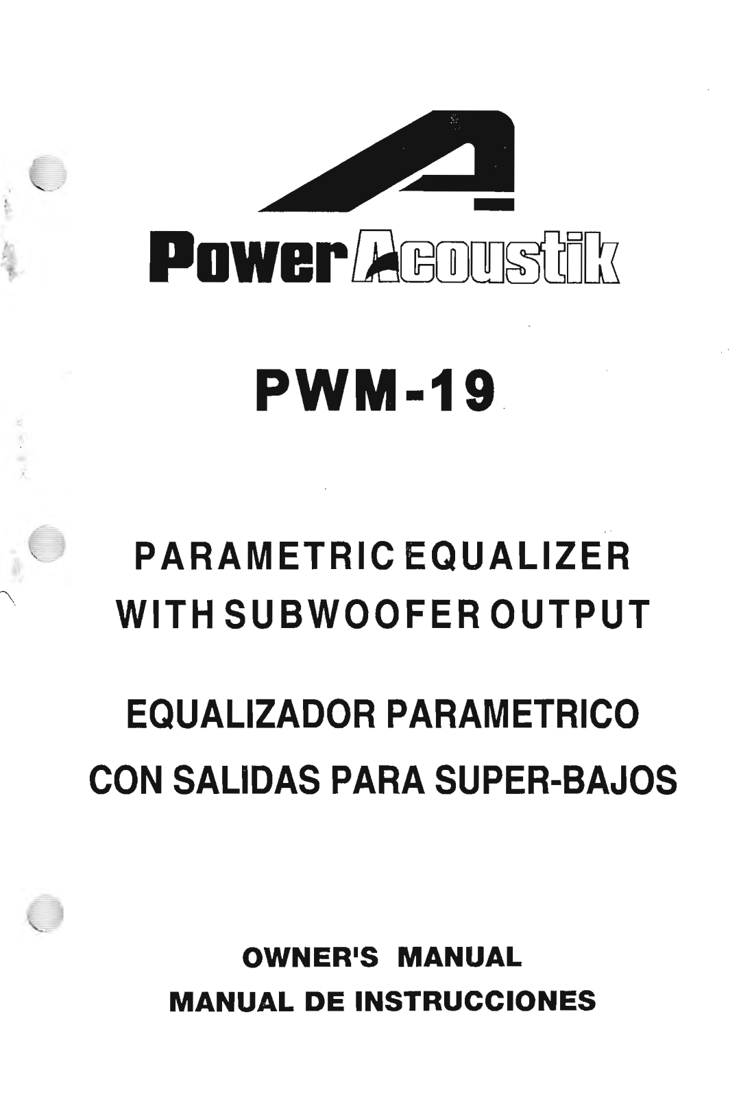 Power Acoustik PWM-19 User Manual