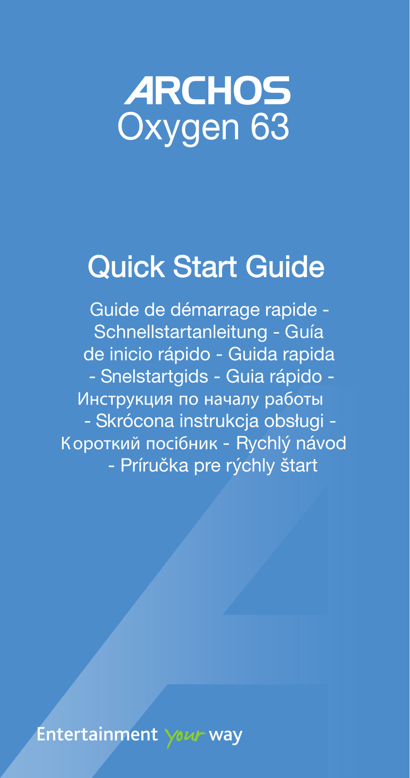 Archos 63 Oxygen Quick Start Guide