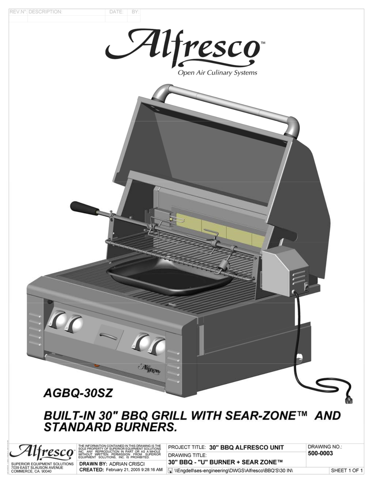 Alfresco Agbq-30sz, Agbq-30szc Owner's Manual