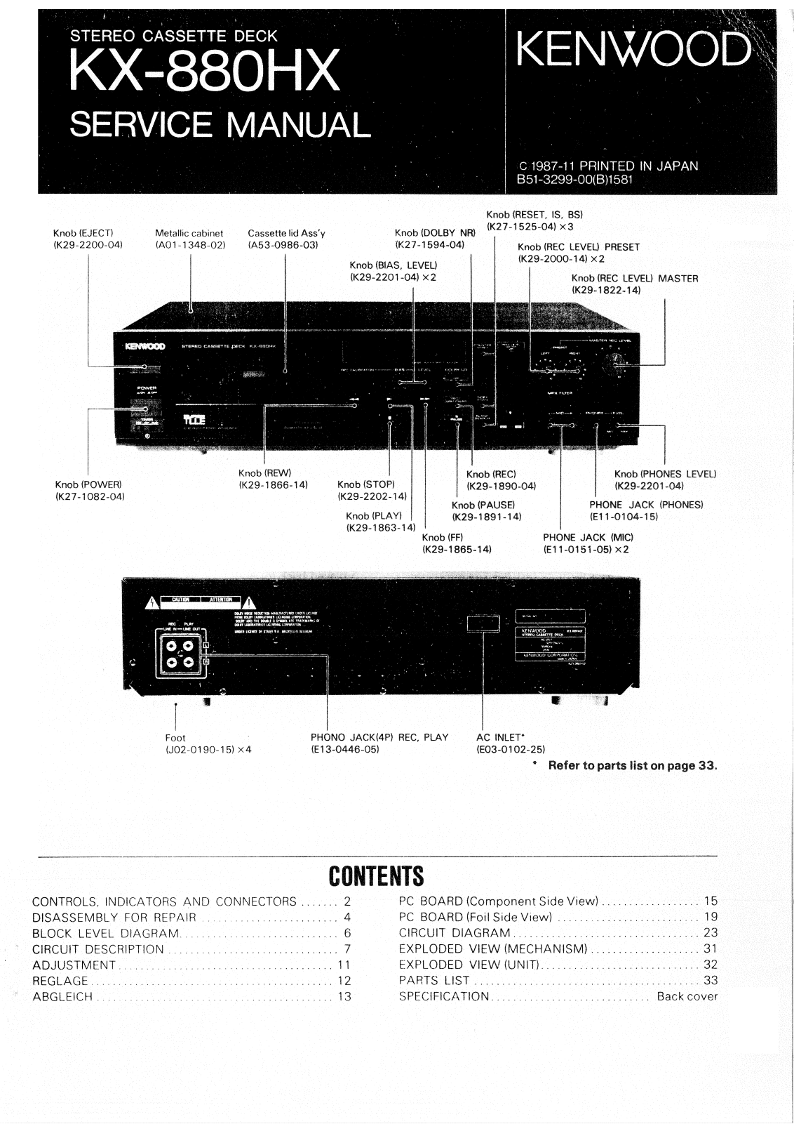 Kenwood KX-880-HX Service manual