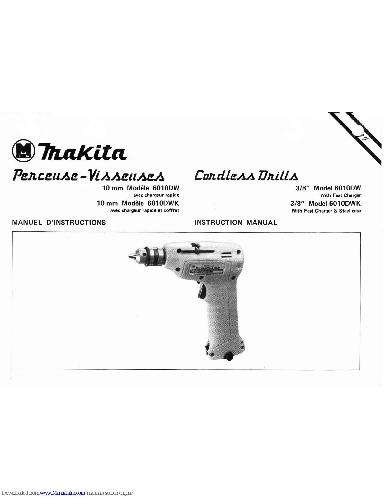 Makita 6010DW, 6010DWK Instruction Manual