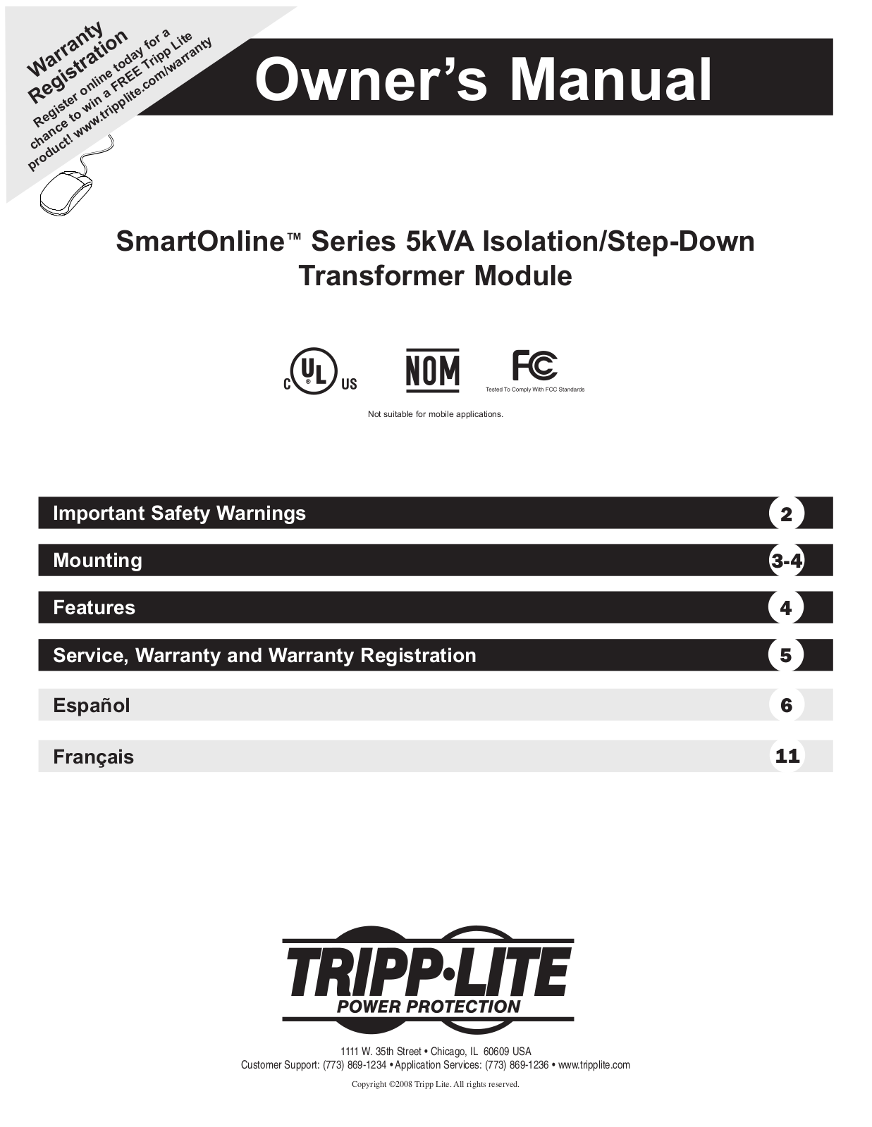 Tripp Lite 5kVA User Manual