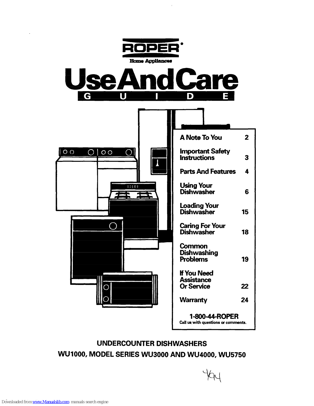 Roper WU3000, WU5750, WU4000, WU1000 Use And Care Manual - ManualMachine.com