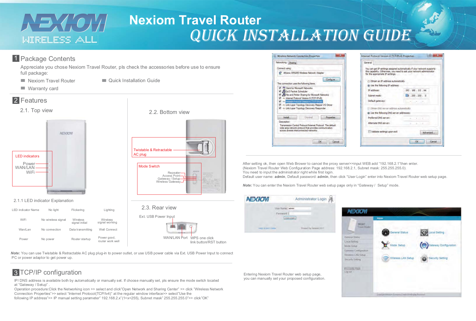 Nexiom TR307 User Manual