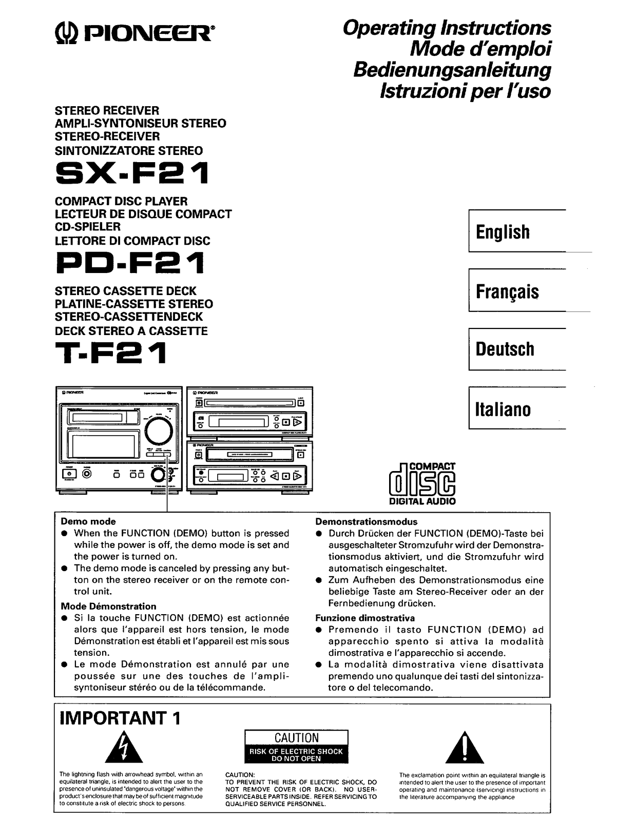 Pioneer SX-F21 User Manual