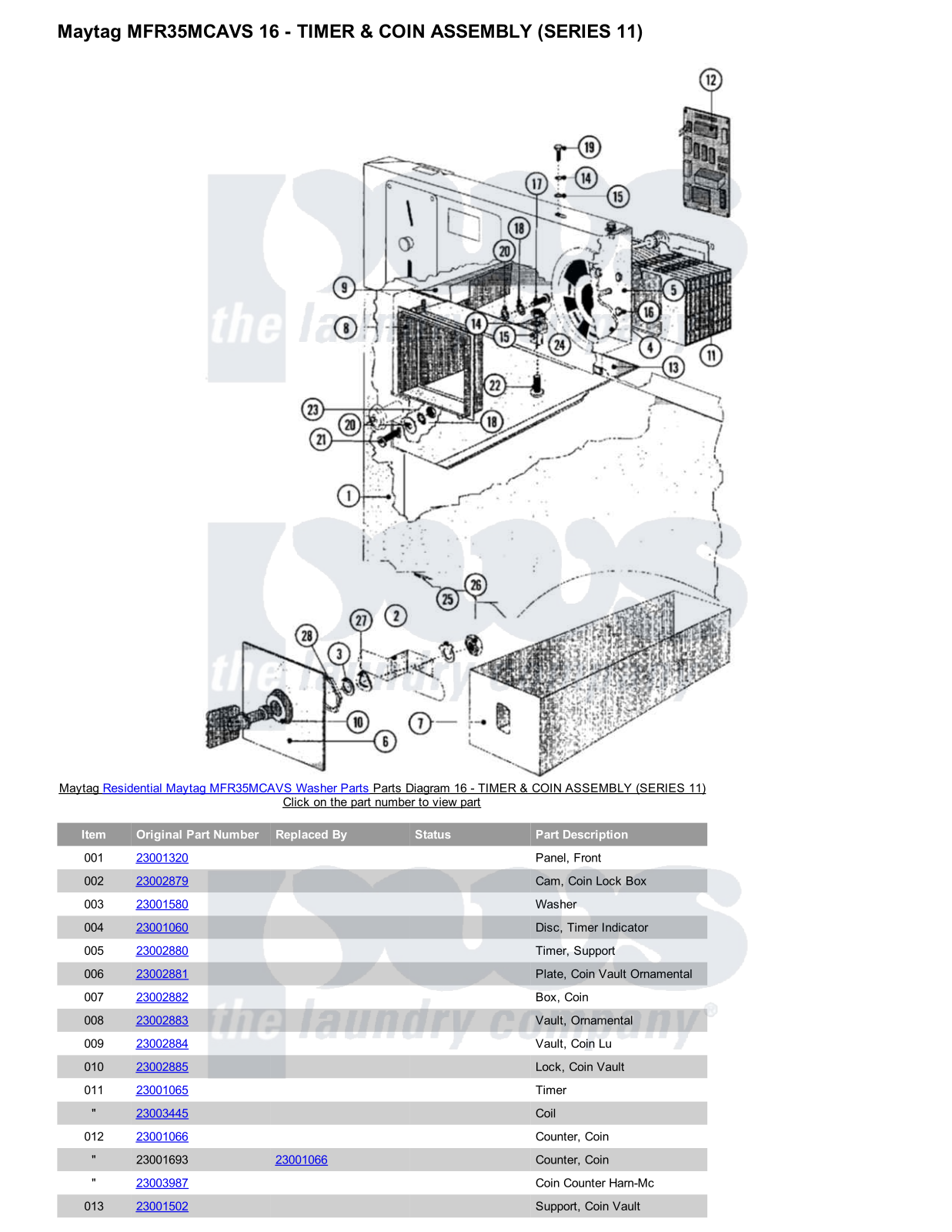 Maytag MFR35MCAVS Parts Diagram